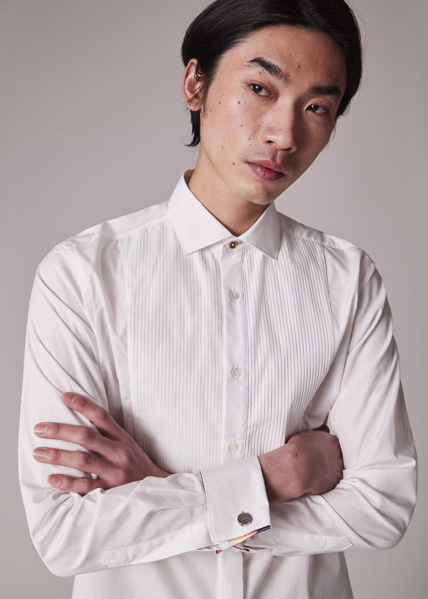 Pleated-Bib Double-Cuff Evening Shirt - 7