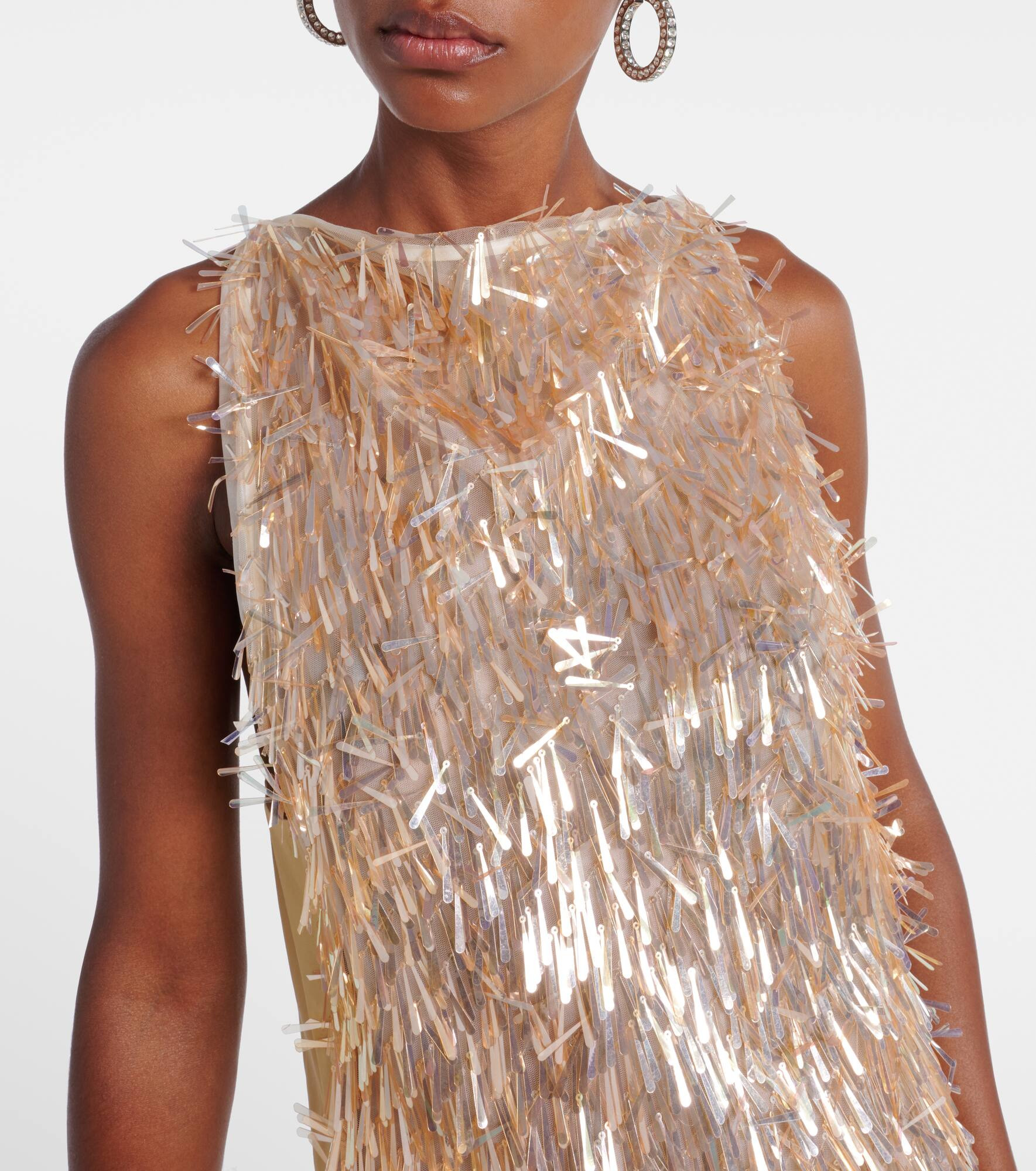 Tiara sequinned asymmetric gown - 4