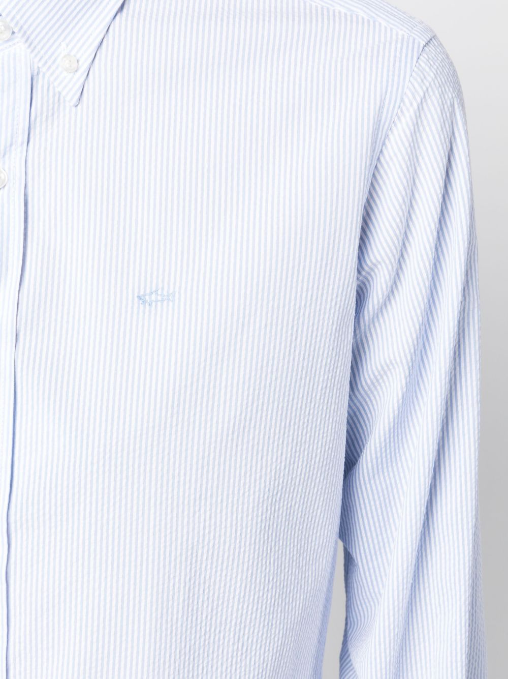 stripe-pattern cotton shirt - 5