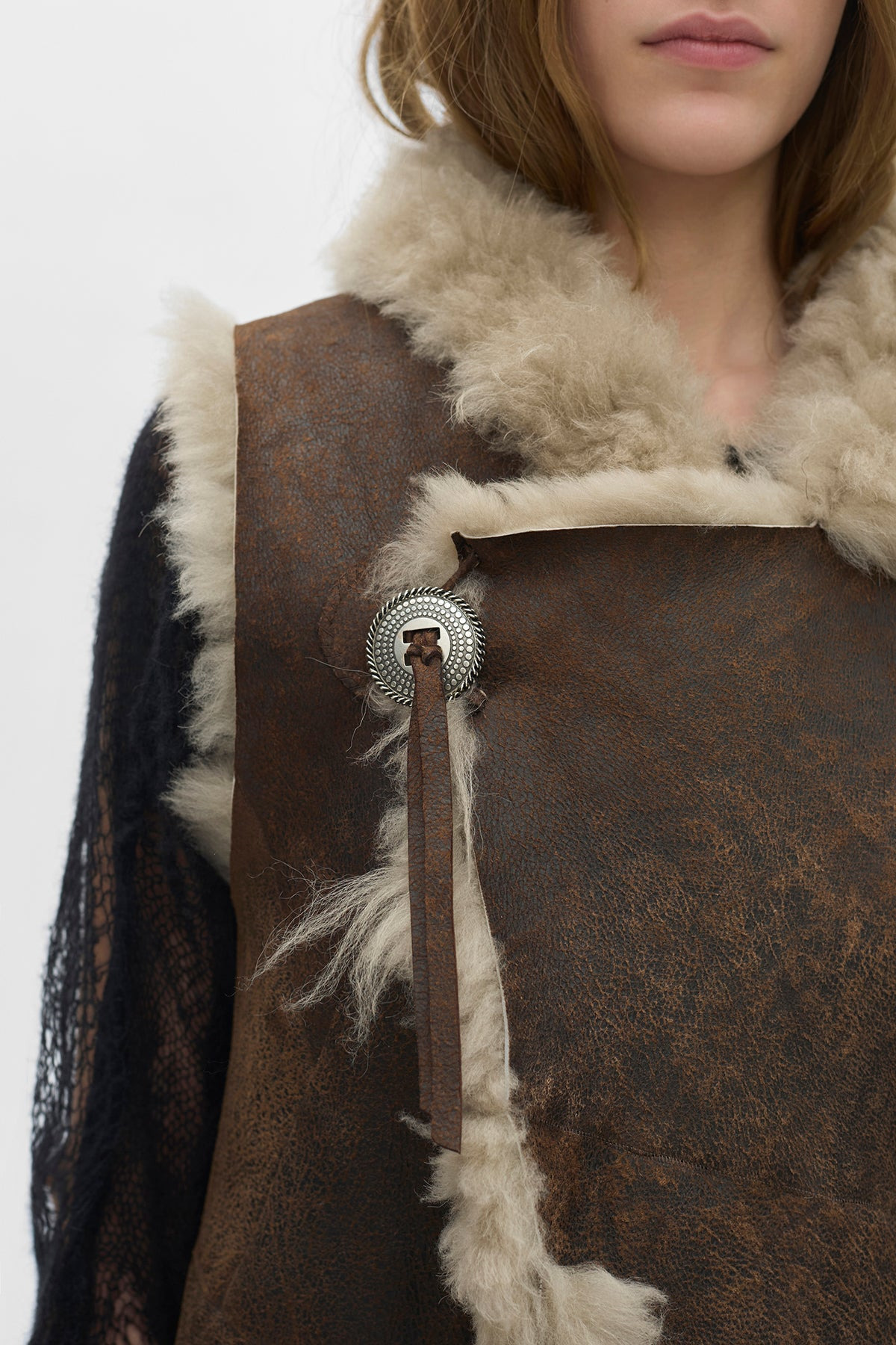 Aleid Asymmetric Fur Waistcoat - 6