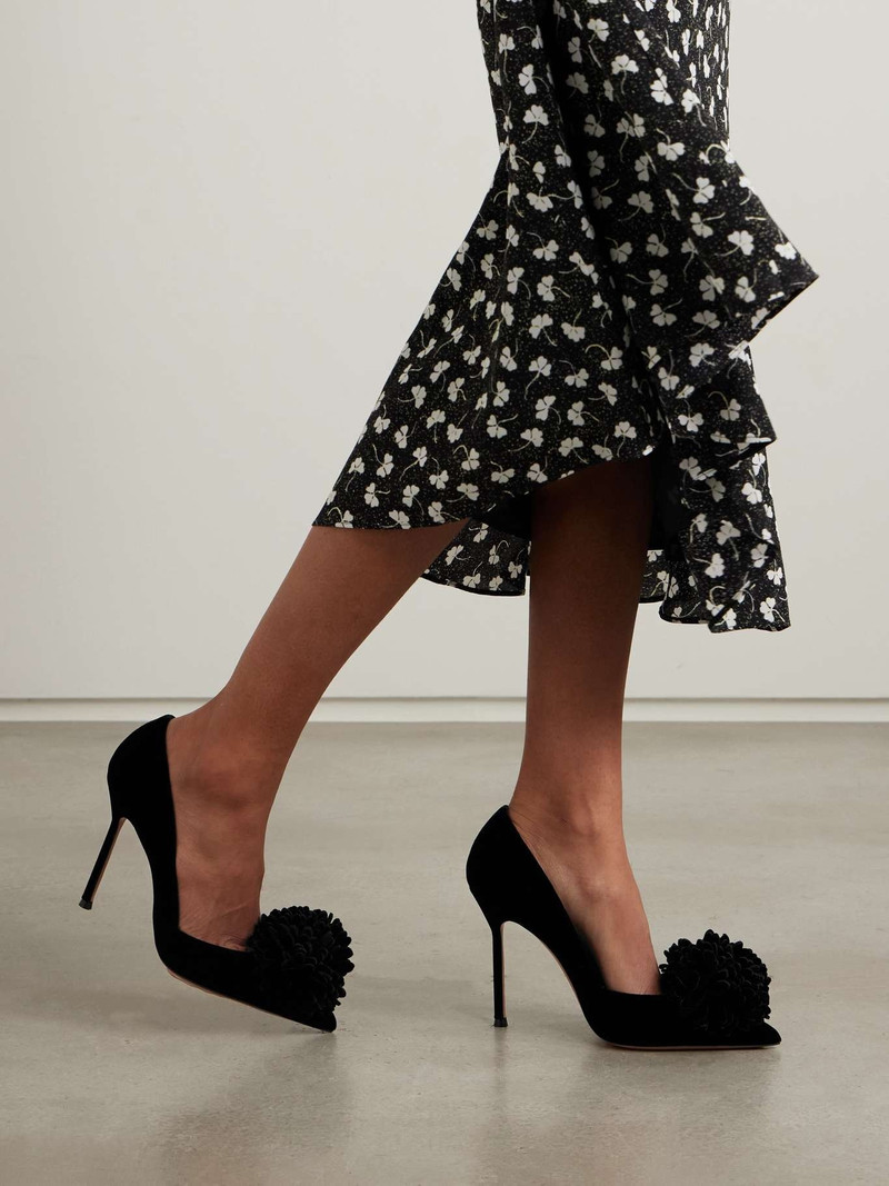 AQUAZZURA Couturier appliquéd velvet pumps outlook