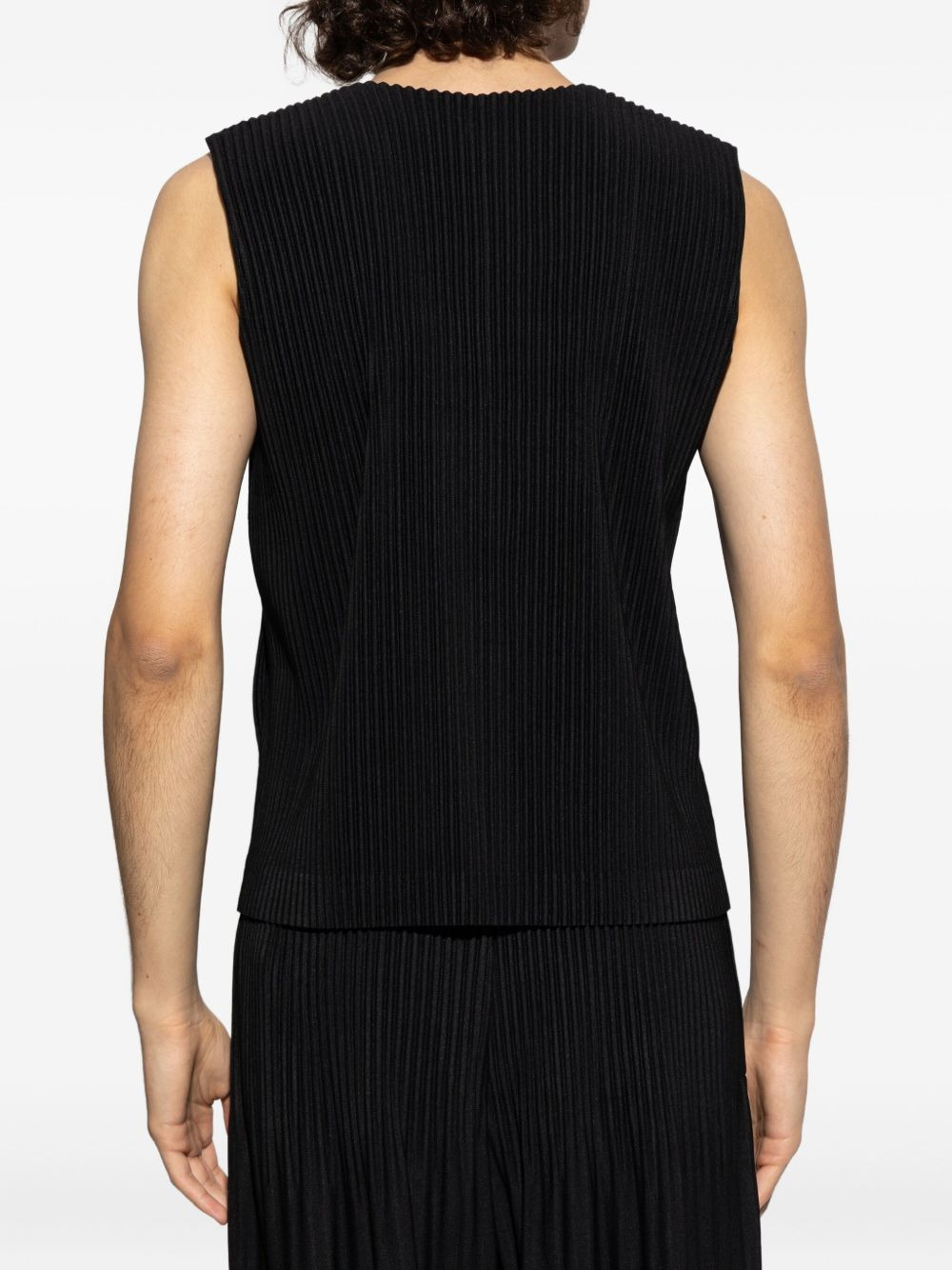 pleated button-down waistcoat - 4
