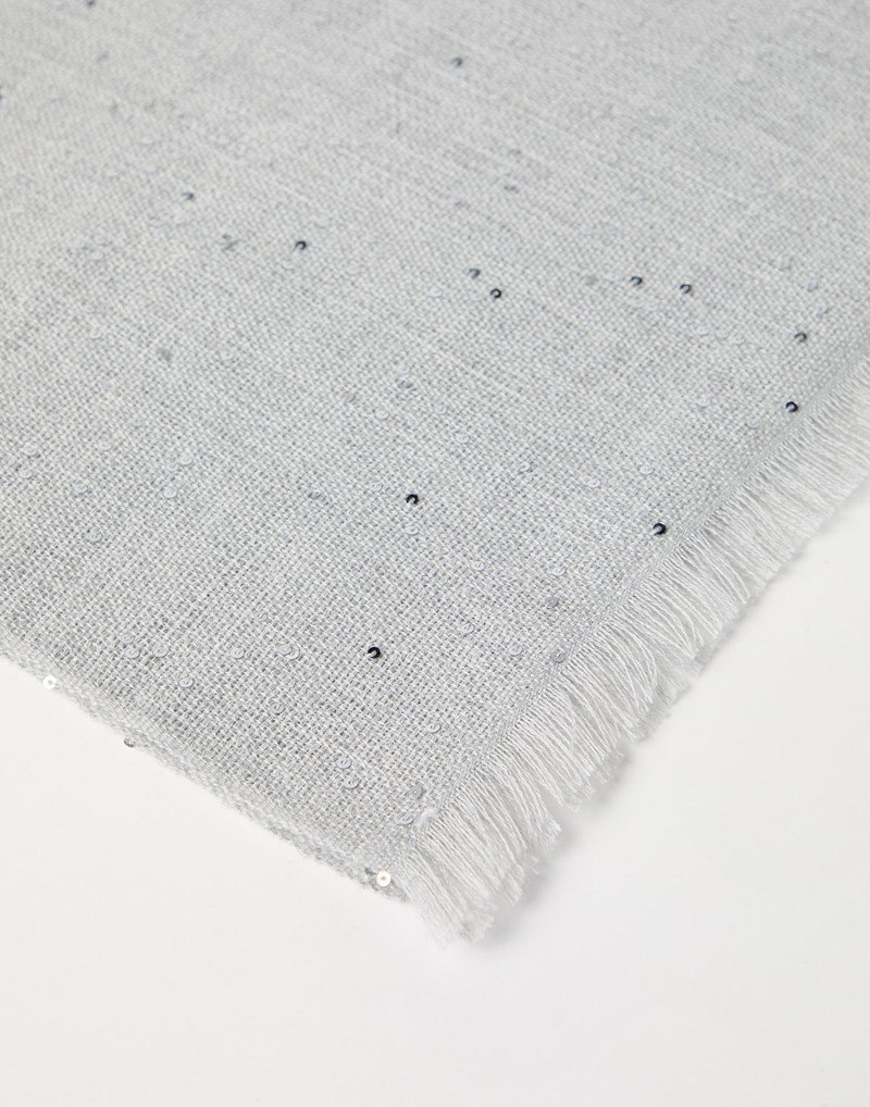 Brunello Cucinelli Cashmere and silk diamond yarn scarf outlook