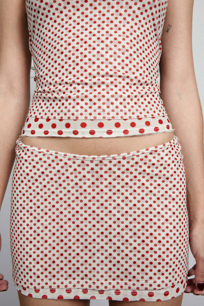 MESH MINI TEE - WHITE POLKA DOT 4