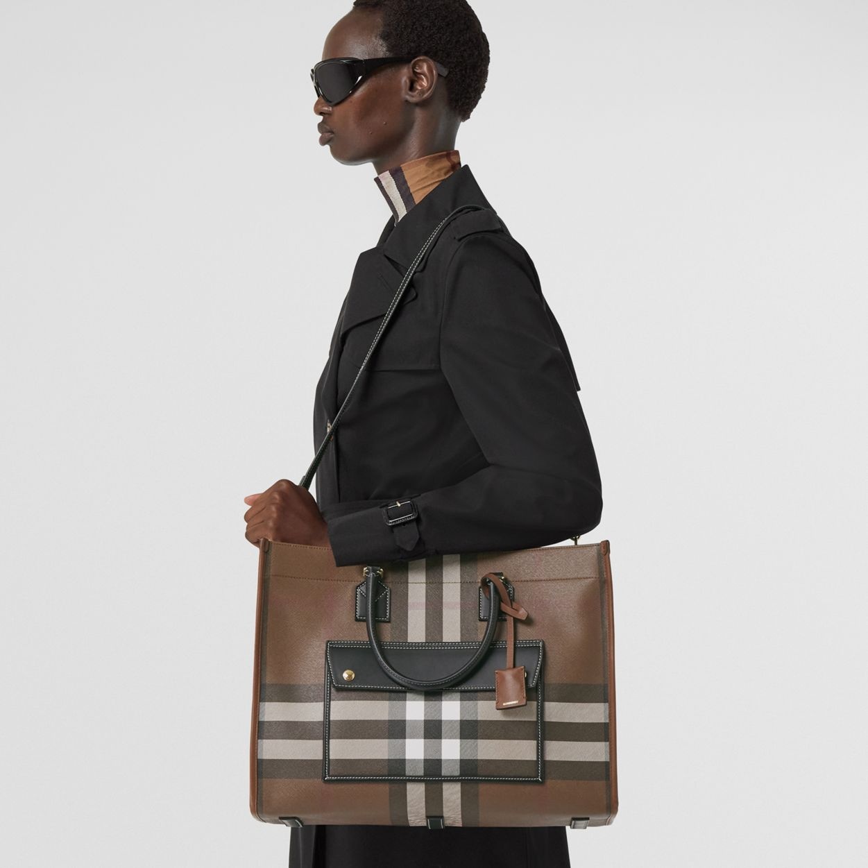 Medium Check and Leather Freya Tote - 9