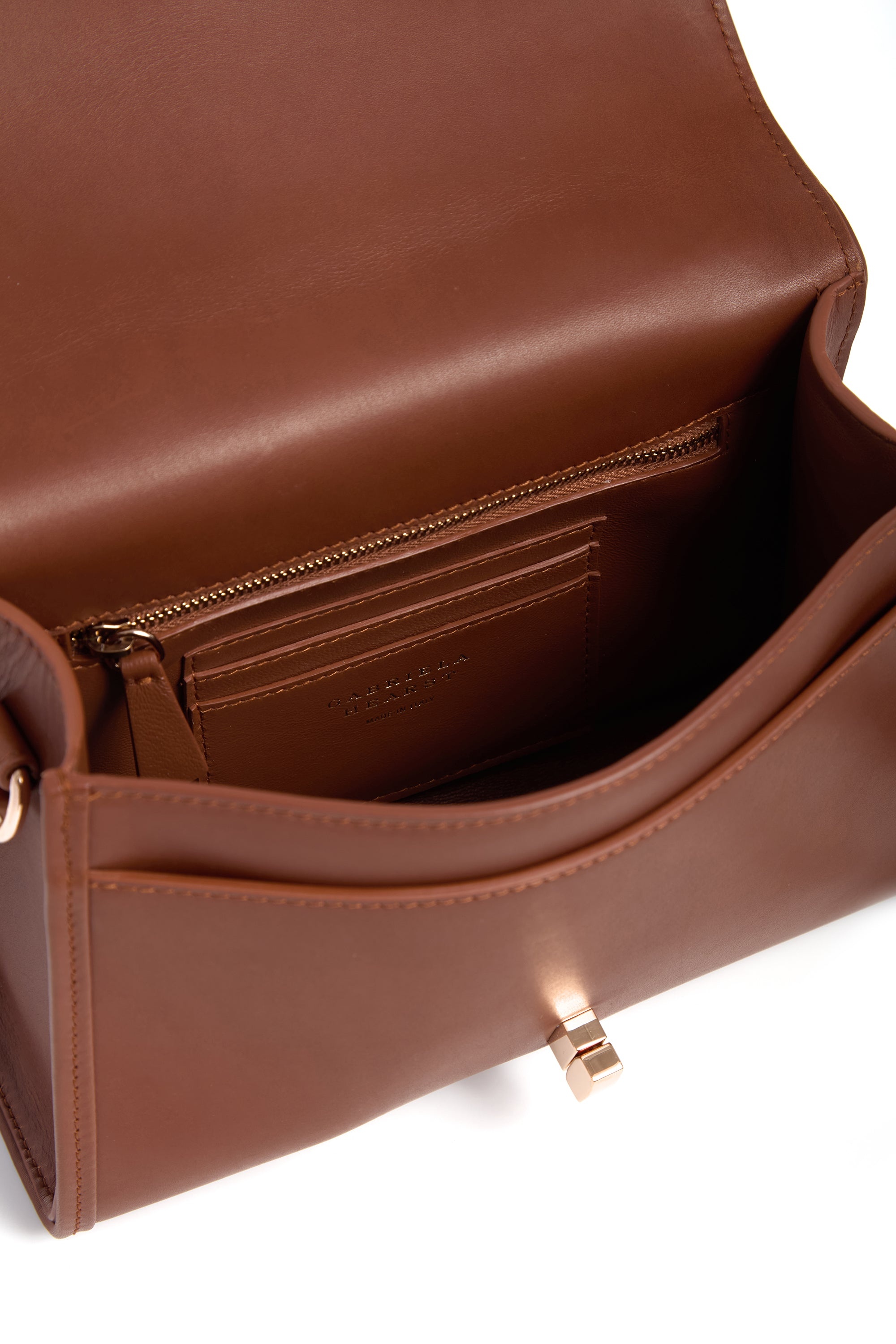 Small Leonora Flap Bag in Cognac Leather - 4