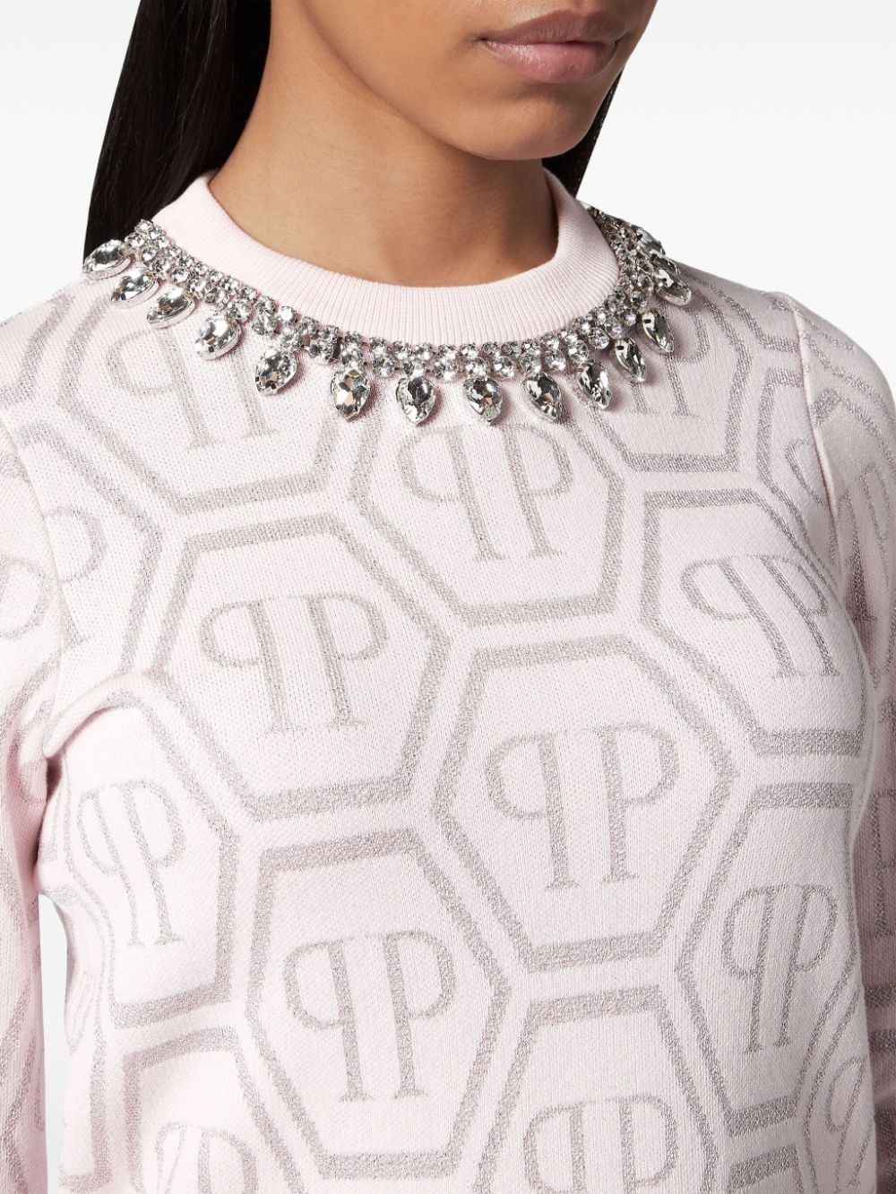 monogram crystal-embellished jumper - 5