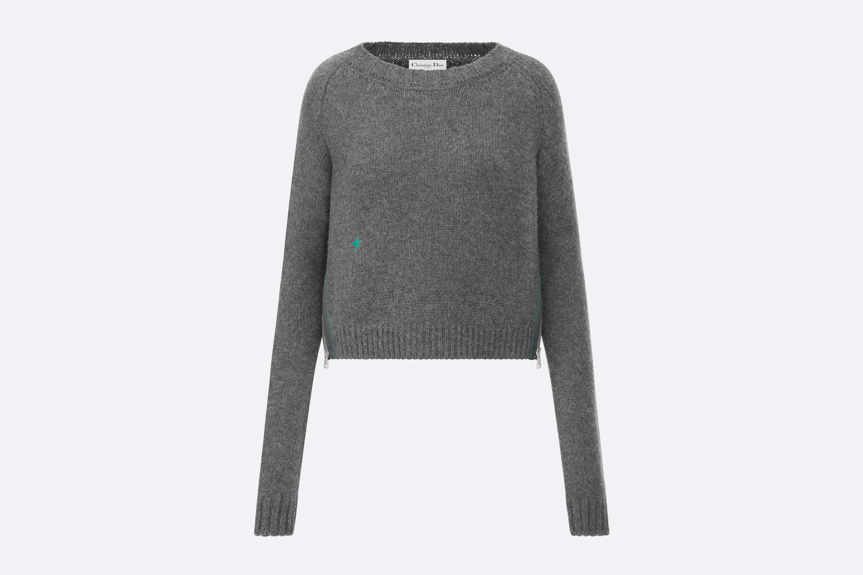 Round-Neck Zipped Sweater - 1