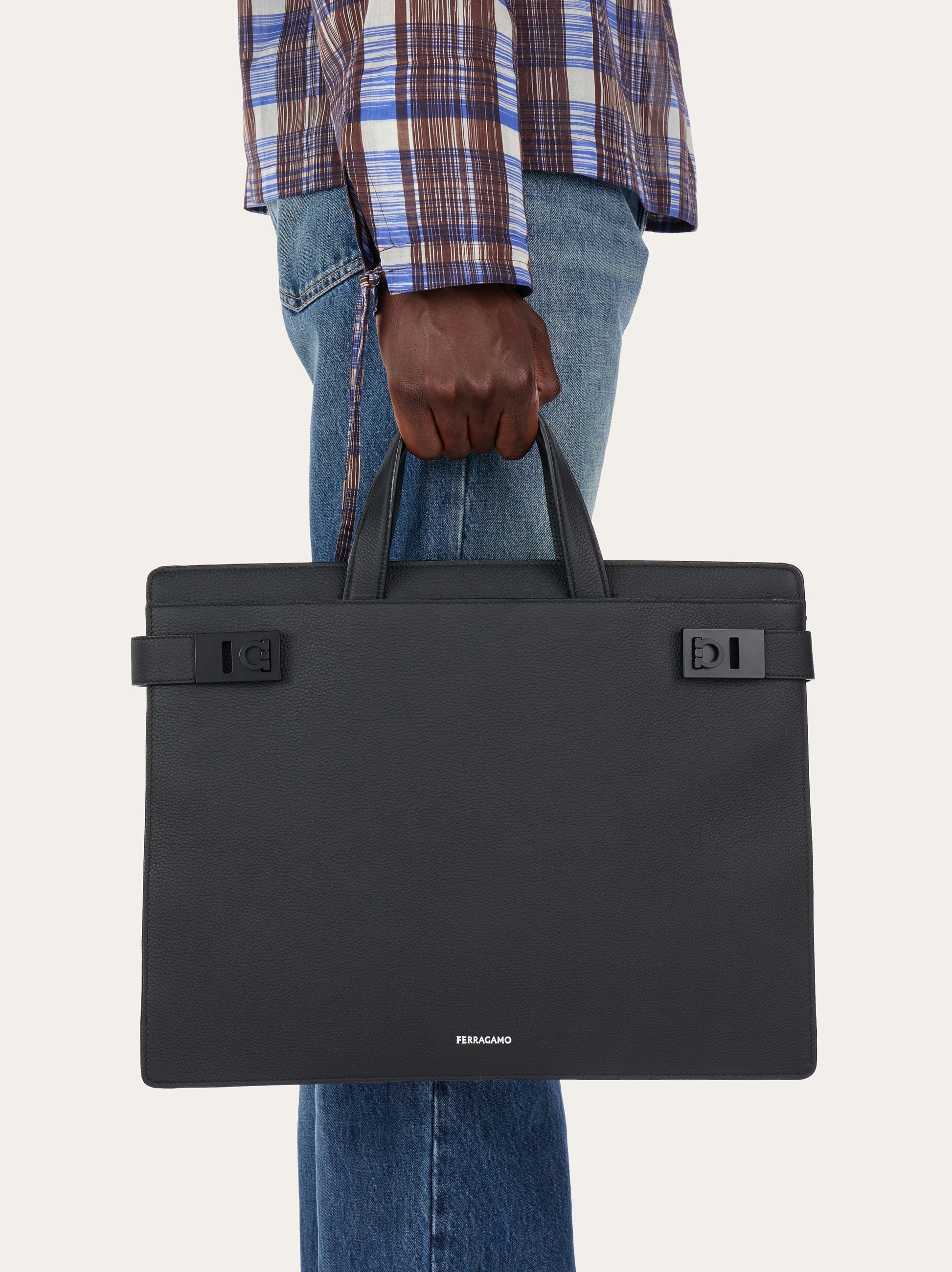 Briefcase with Gancini buckles - 2