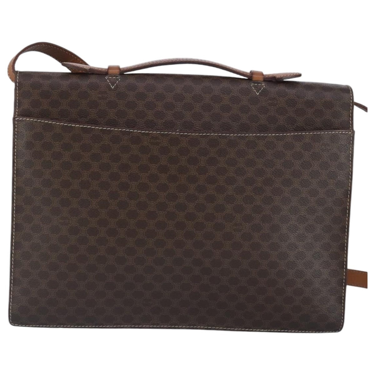 CELINE Macadam Canvas Business Bag Pvc Leather Brown Gold - 2