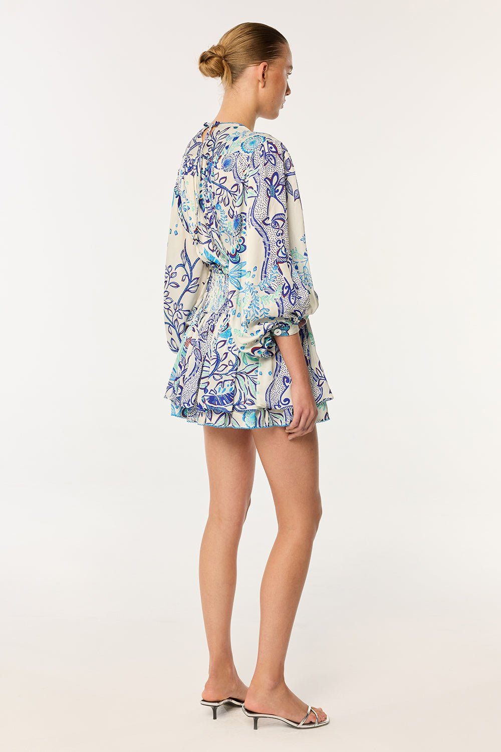 Mini Dress Colleen - Blue Geo Fish - 3