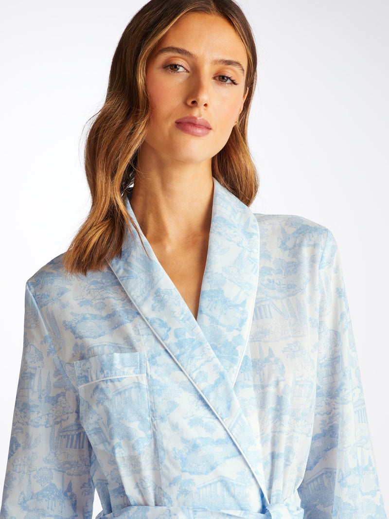 Women's Long Dressing Gown Ledbury 77 Cotton Batiste White - 5