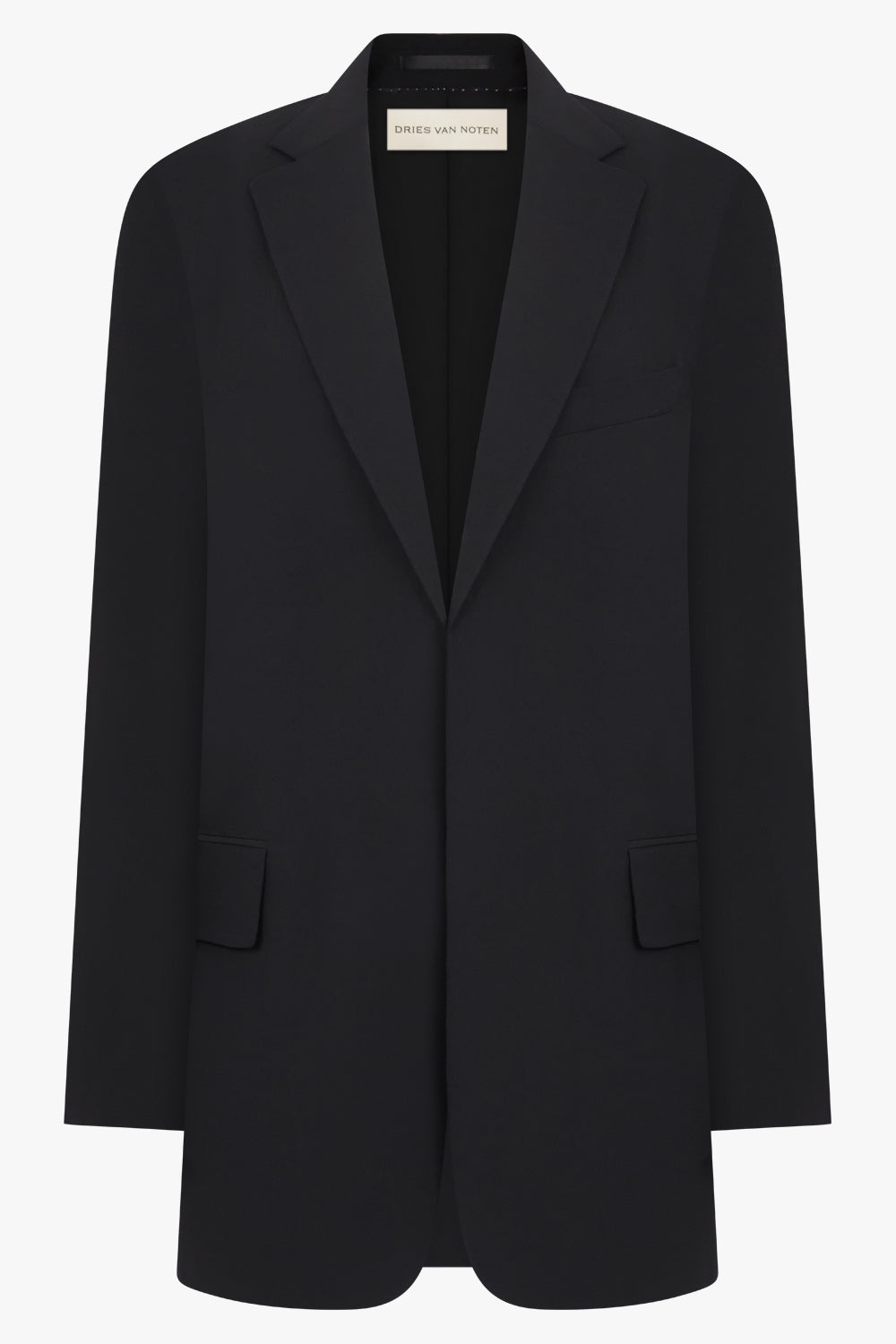 SINGLE BREASTED OVERSIZED BLAZER | BLACK - 1