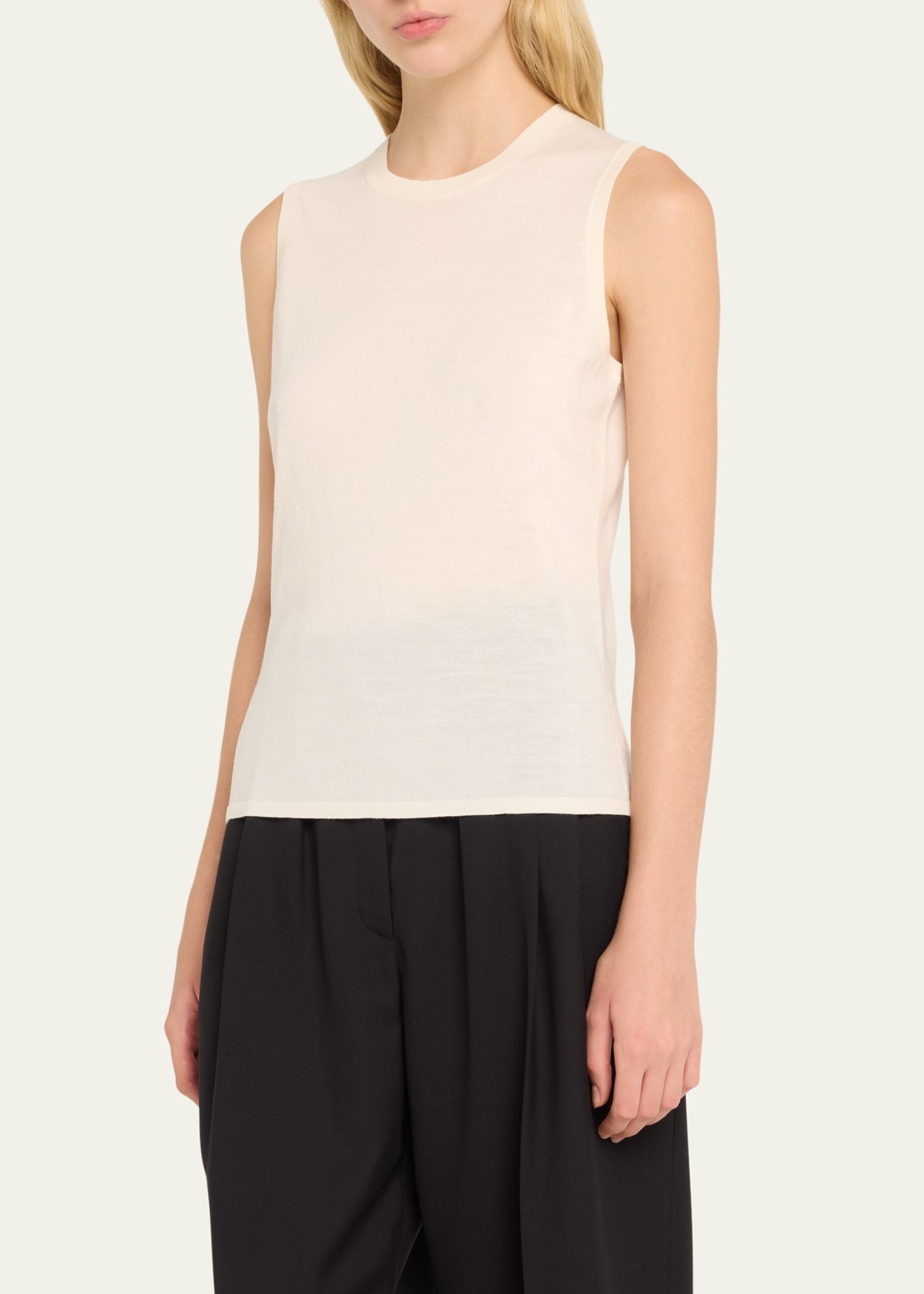 Regal Merino Wool Crewneck Shell Top - 4