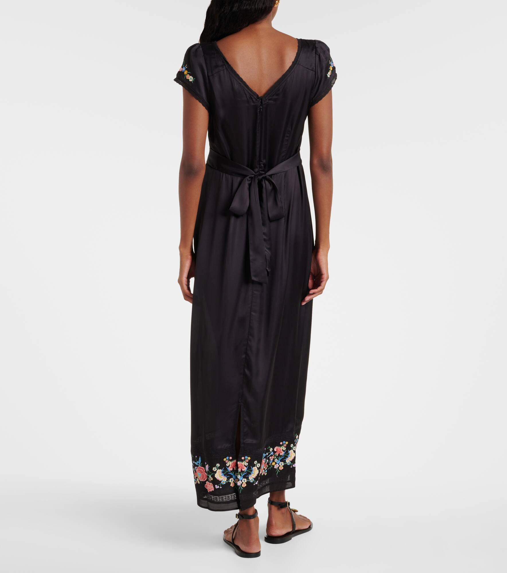 Carey floral satin maxi dress - 3