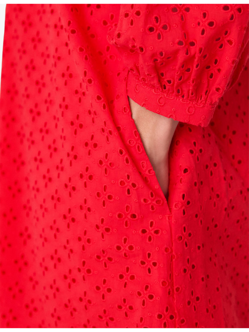 Broderie V-Neck Cotton Mini Dress 5