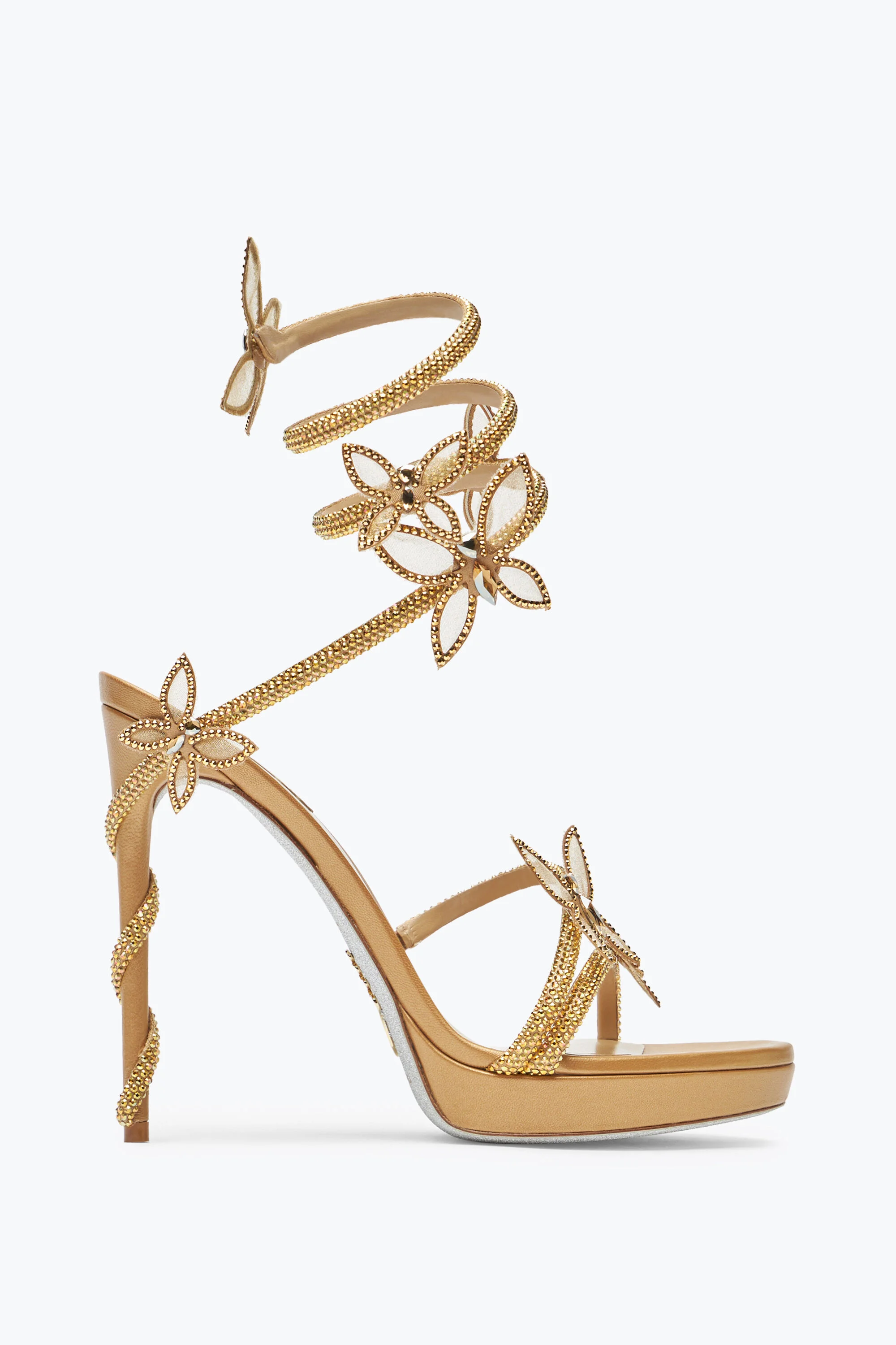 Margot Gold Platform Sandal With Butterflies 120 - 1