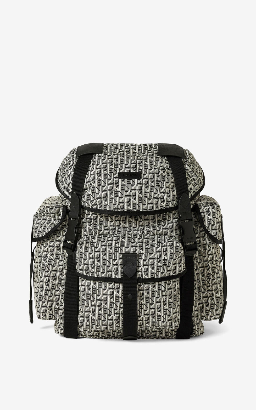 Courier jacquard backpack with flap - 1