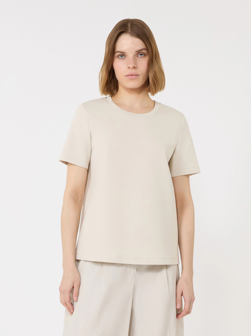 NANCY Scuba jersey T-shirt - BEIGE 3