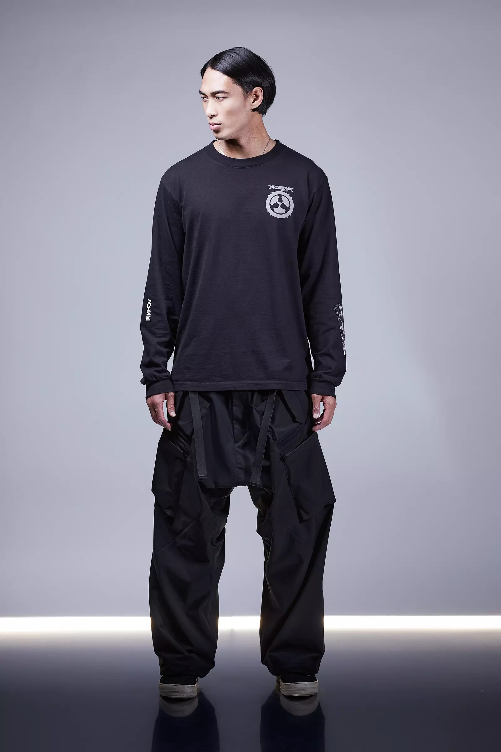 S39-RS Cotton Long Sleeve T-shirt Black - 1