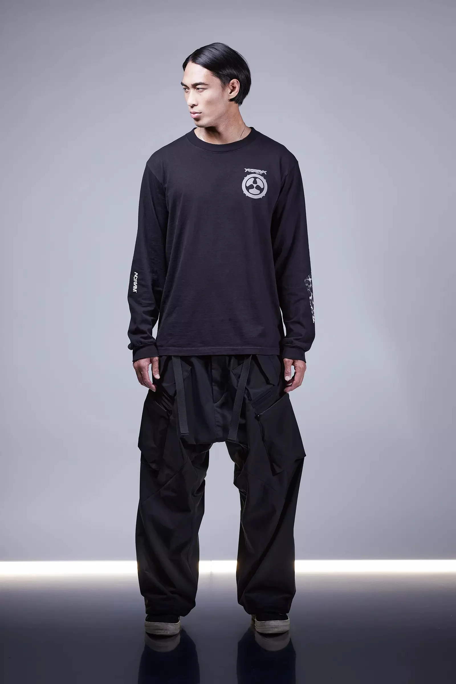 S39-RS Cotton Long Sleeve T-shirt Black - 1