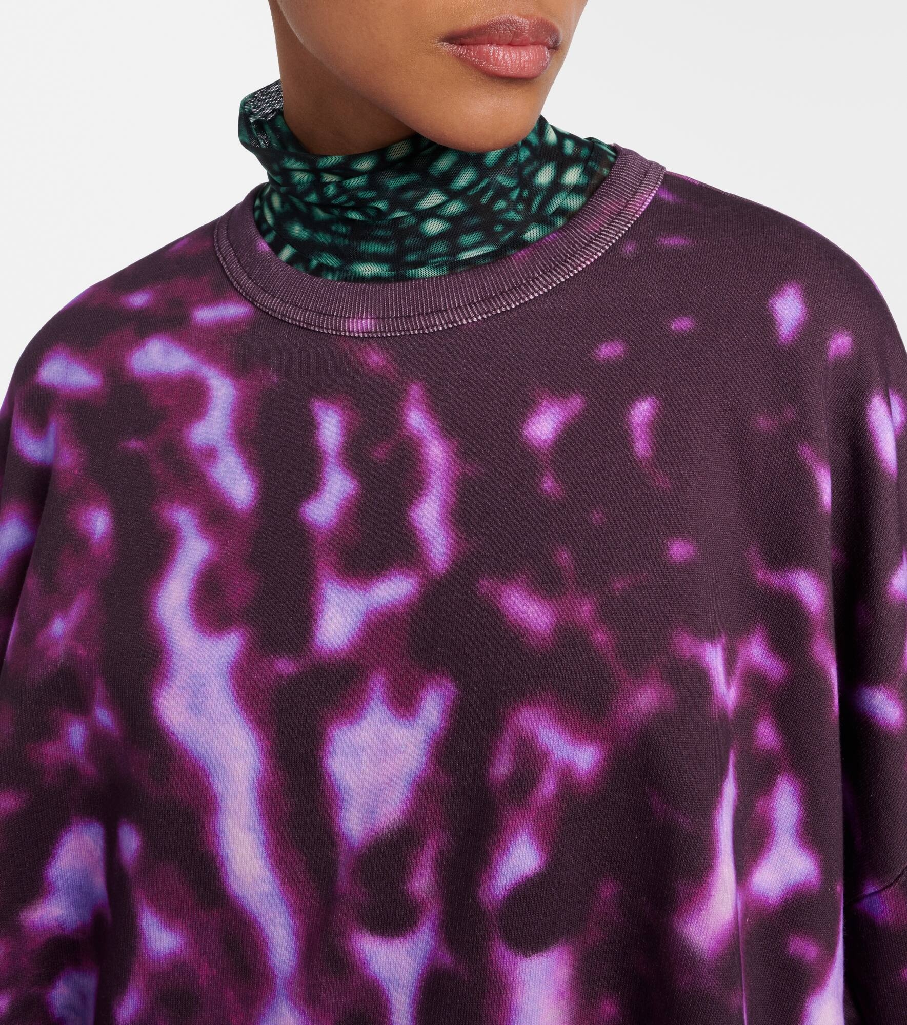 Printed draped cotton sweatshirt - 4