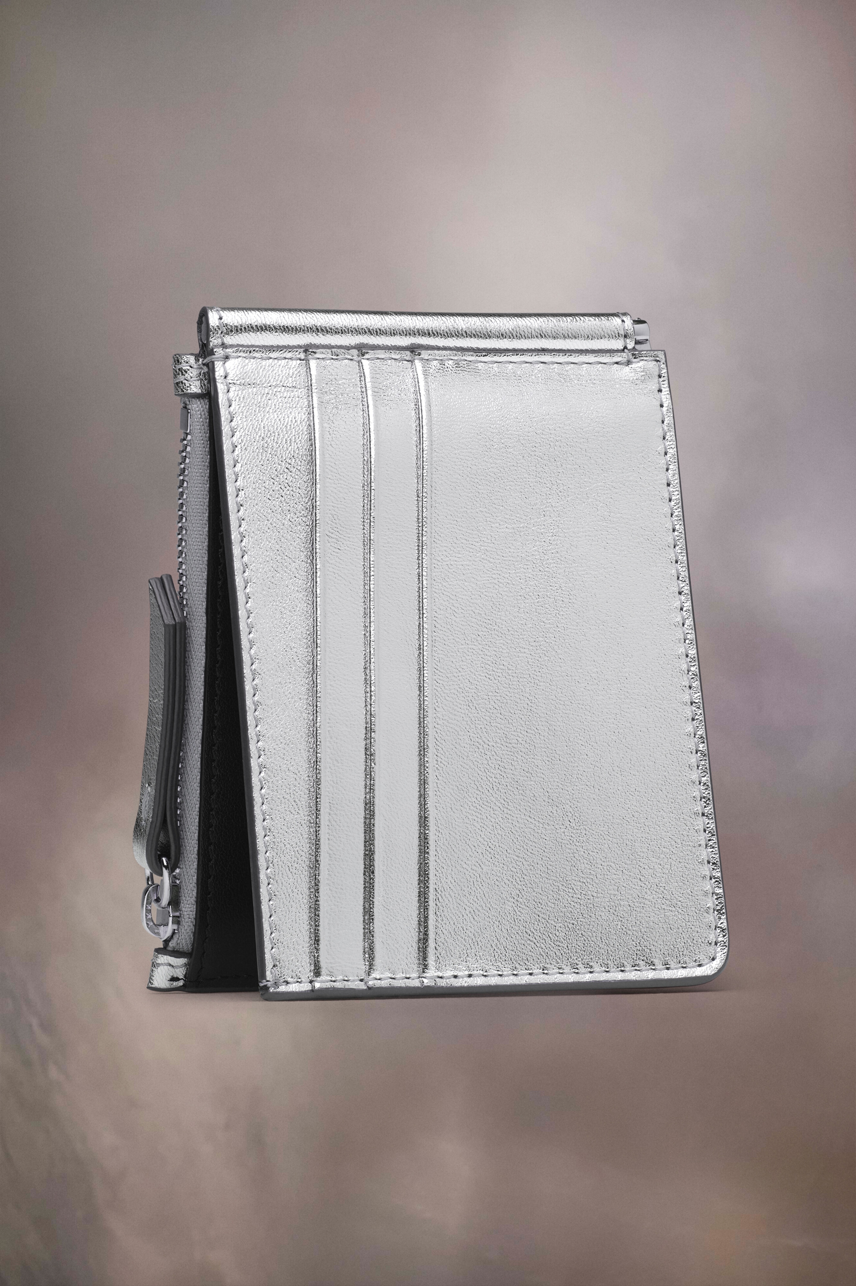 Metallized leather four stiches wallet - 1