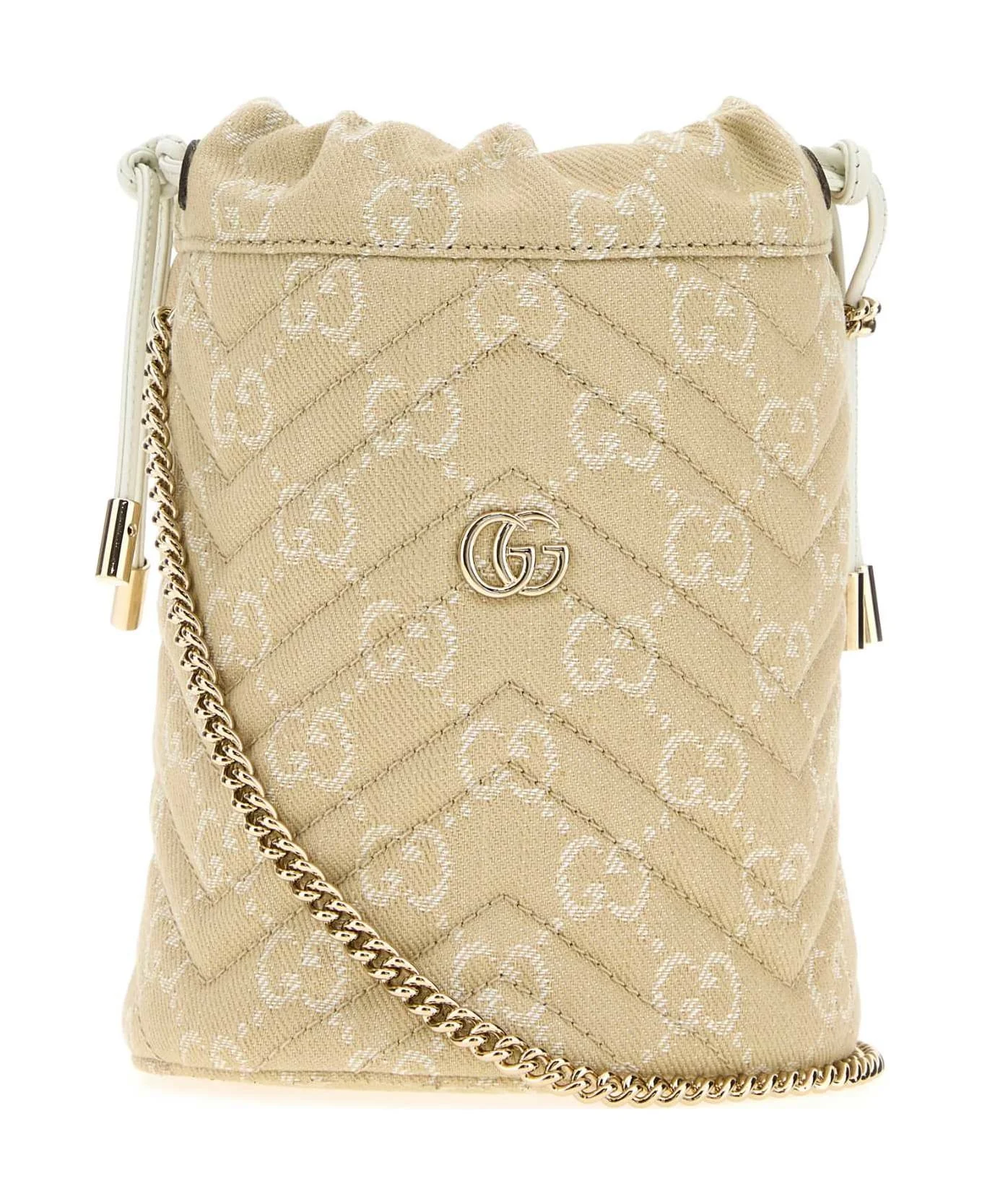 Gg Denim Small Gg Marmont Bucket Bag - 1