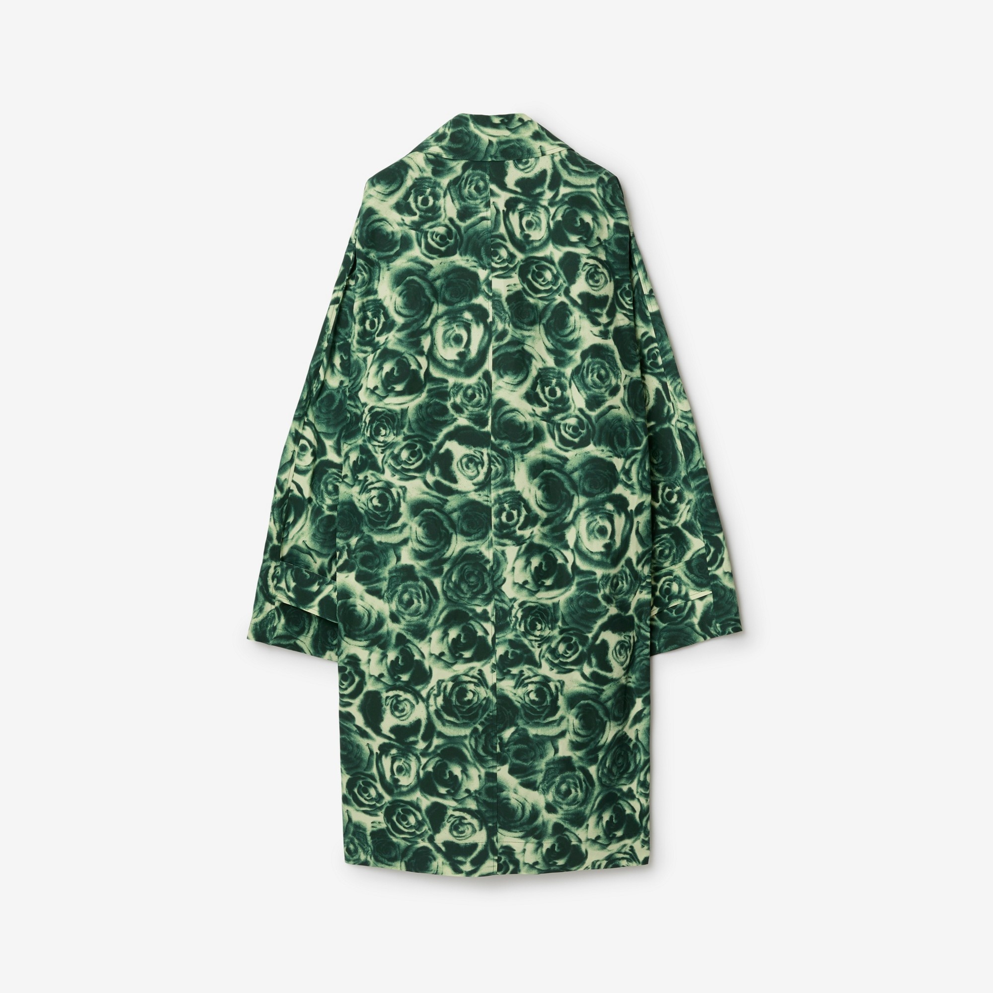 Long Rose Taffeta Car Coat - 5