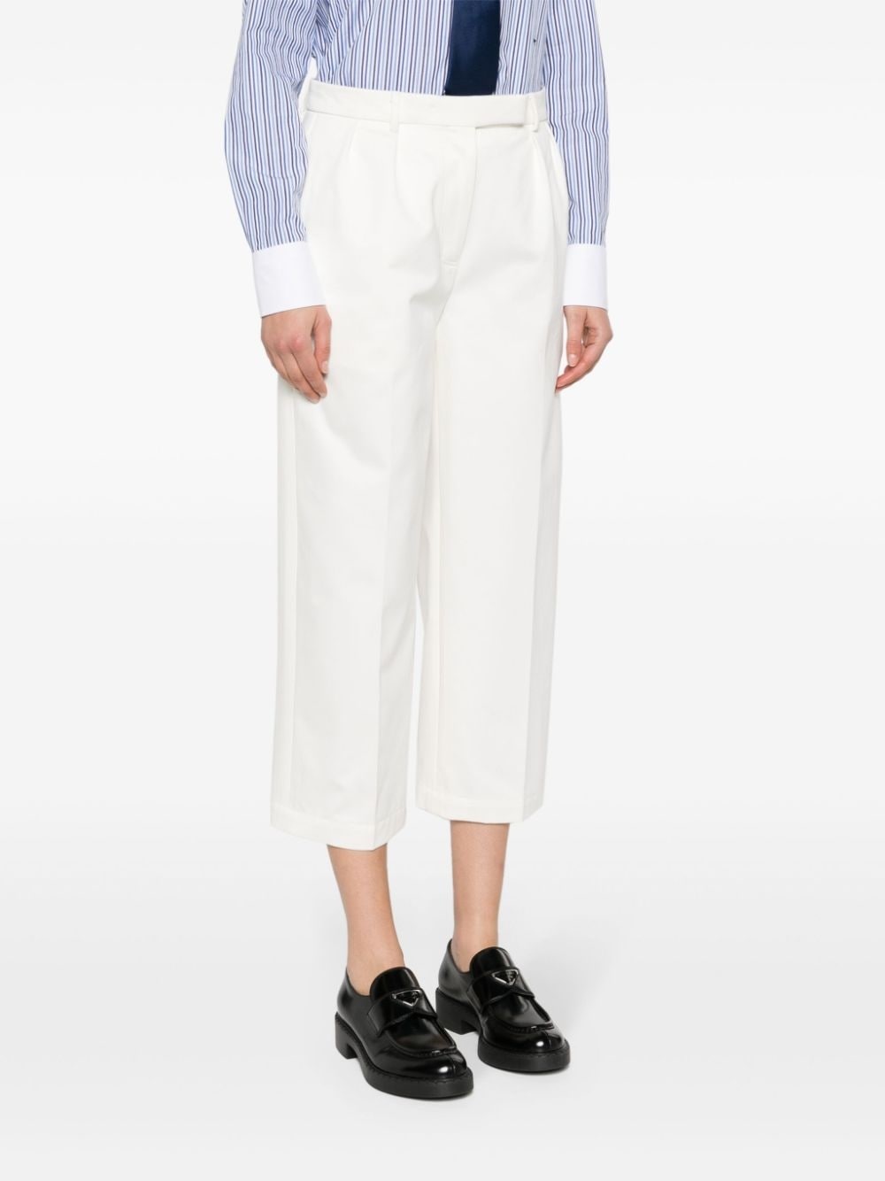 wide-leg cotton trousers - 3