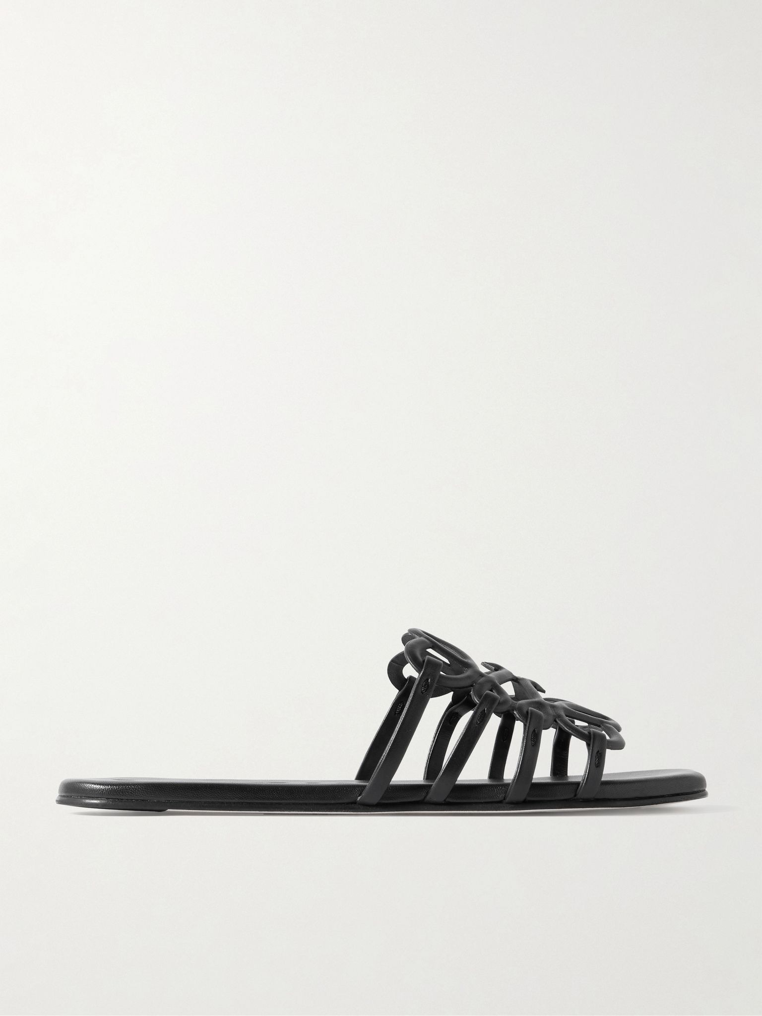 Petal Anagram leather slides Black - 1