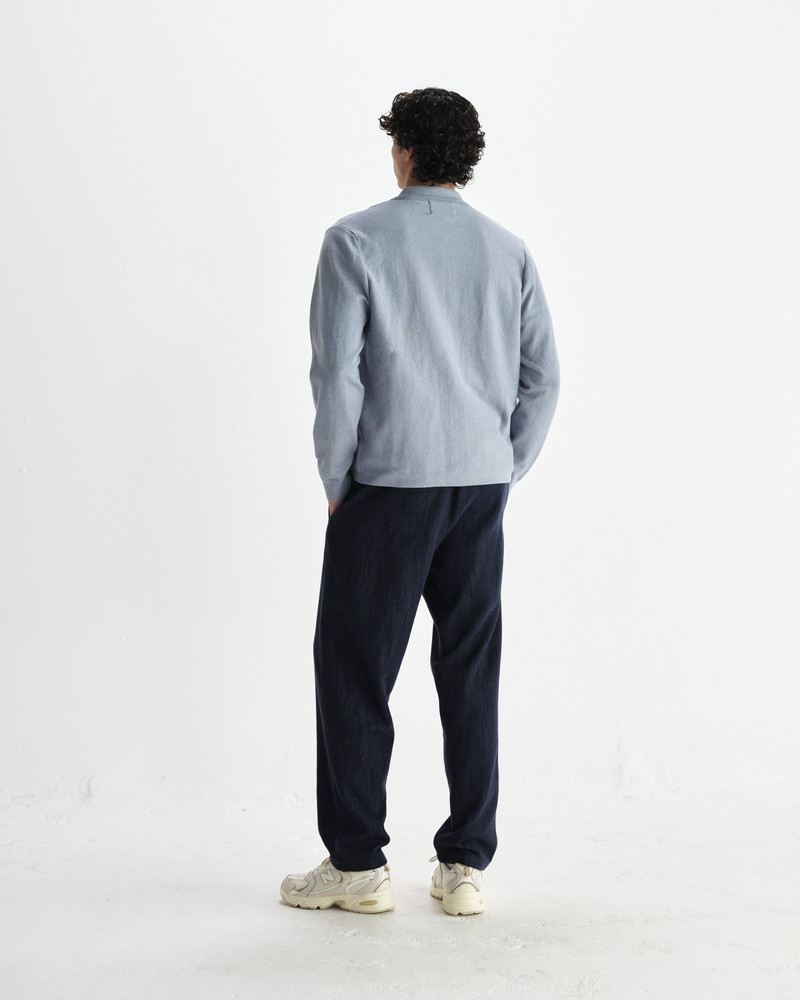 Lennox - Grey Blue Milano Stripe Knitted Polo 6
