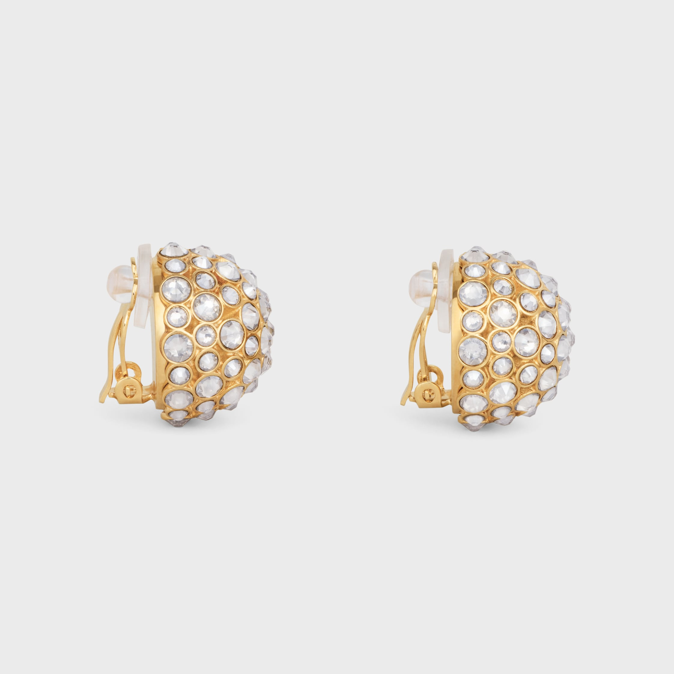Celine Heirlooms Dome Earrings in Strass and Brass with gold finish - 3