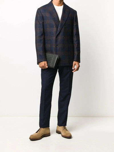 Brunello Cucinelli double breasted check blazer outlook