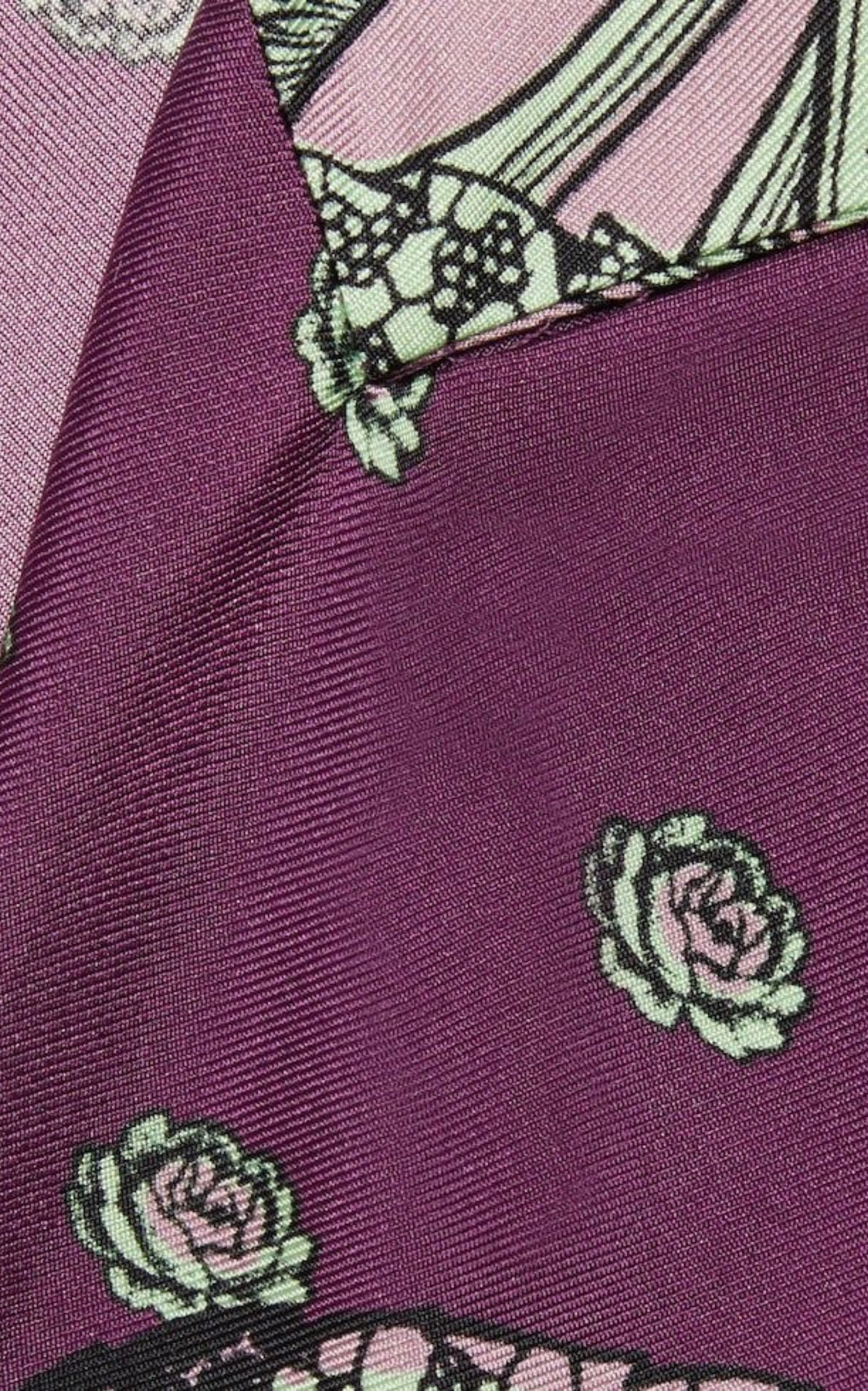 Green Paisley Print Silk Robe - 4
