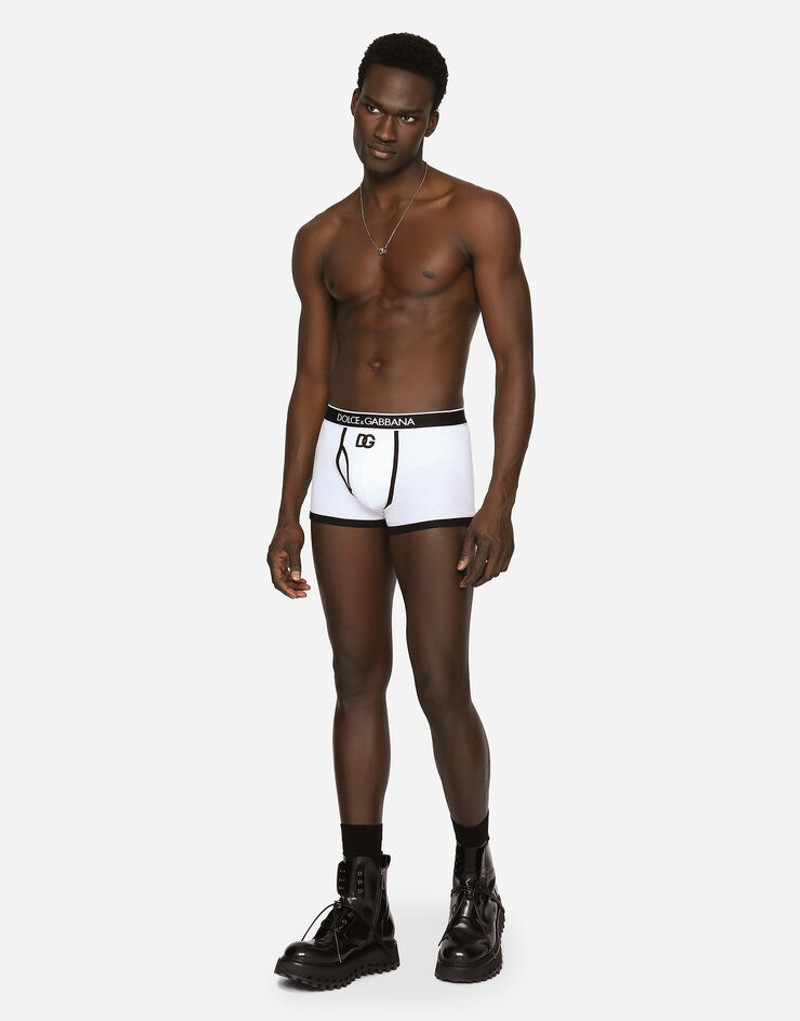 Dolce & Gabbana Fine-rib cotton boxers with DG patch outlook
