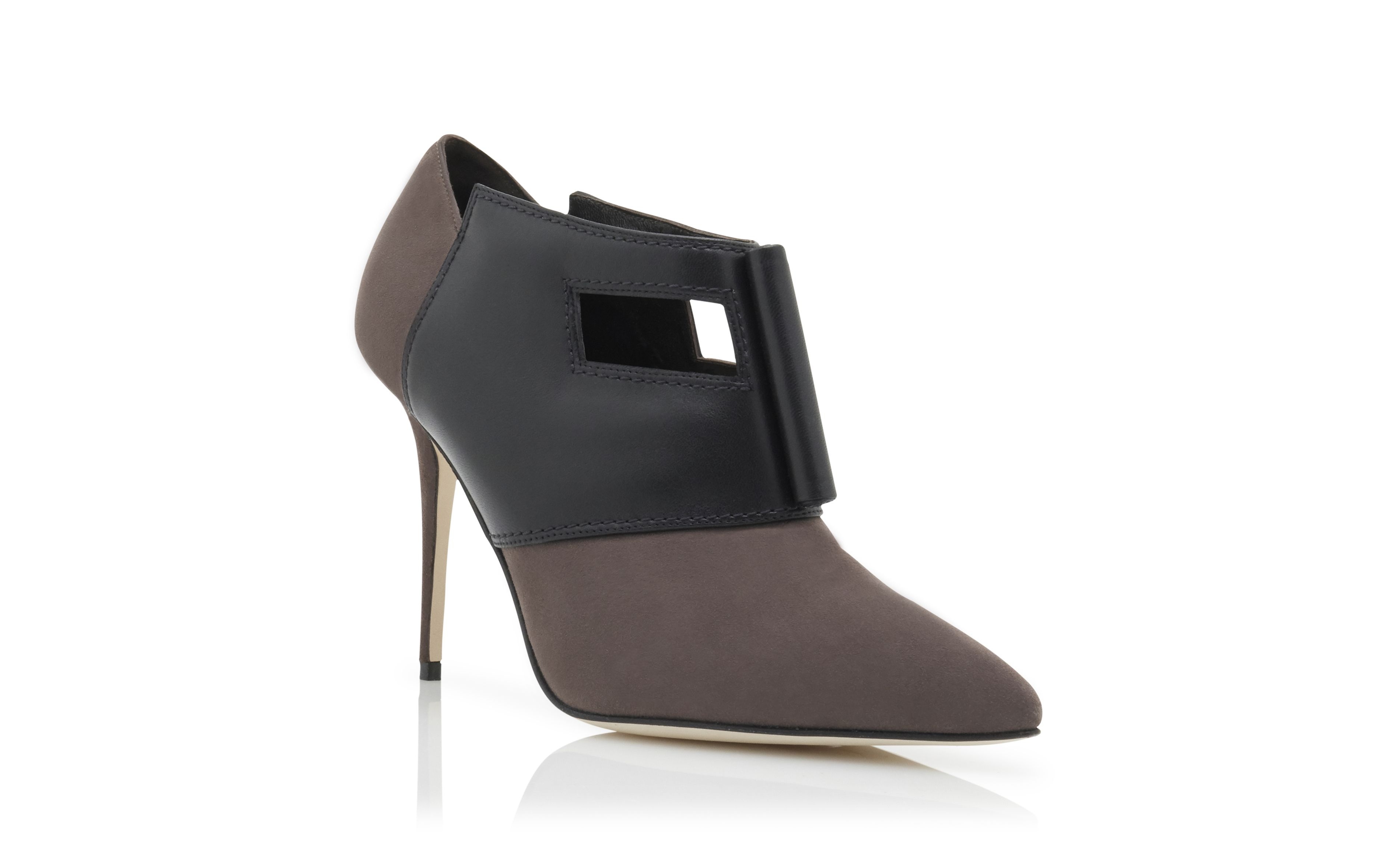 Brown Suede Cut-Out Ankle Boots - 3