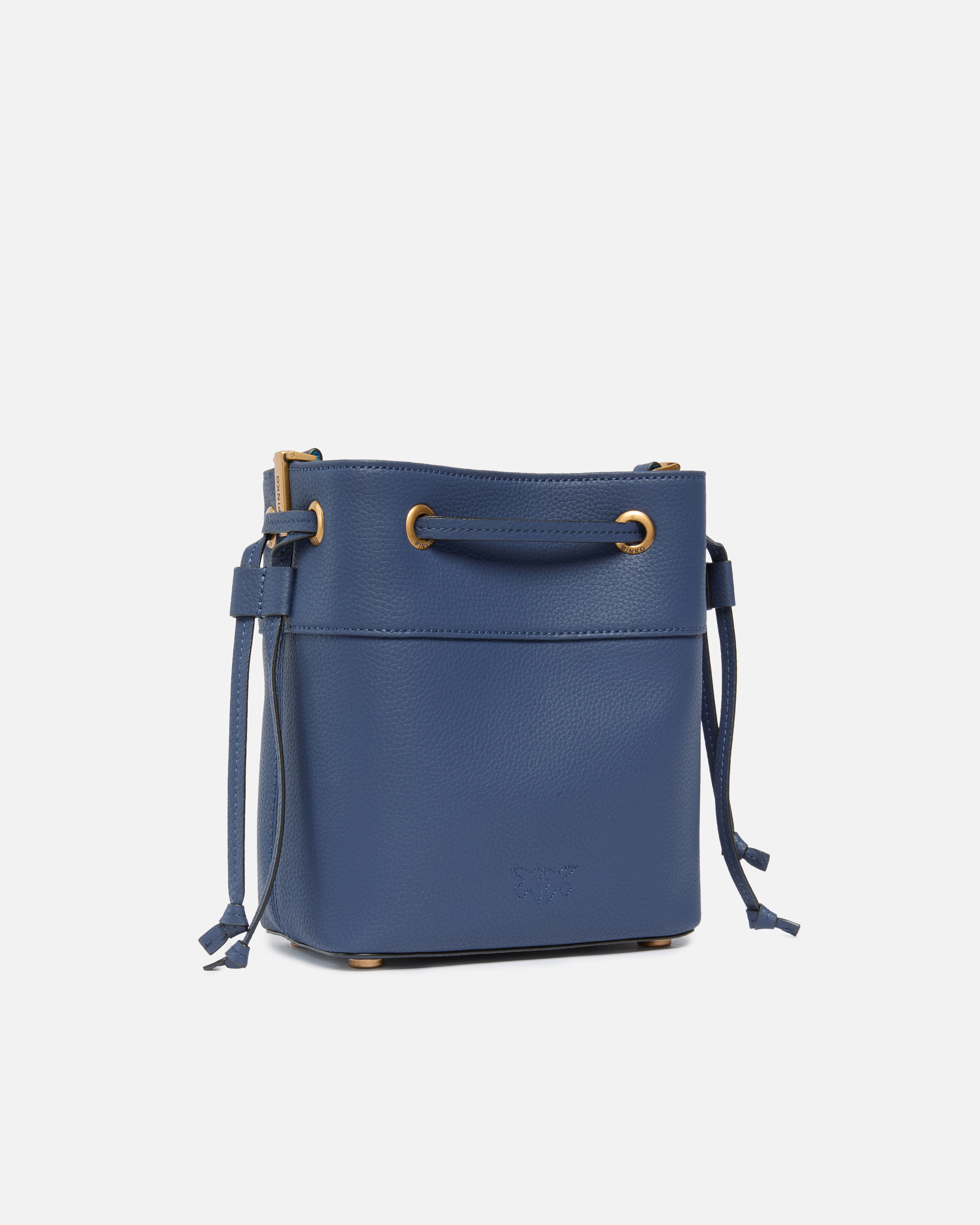 SMALL FULL-GRAIN LEATHER BUCKET BAG WITH LOVE BIRDS LOGO - 2