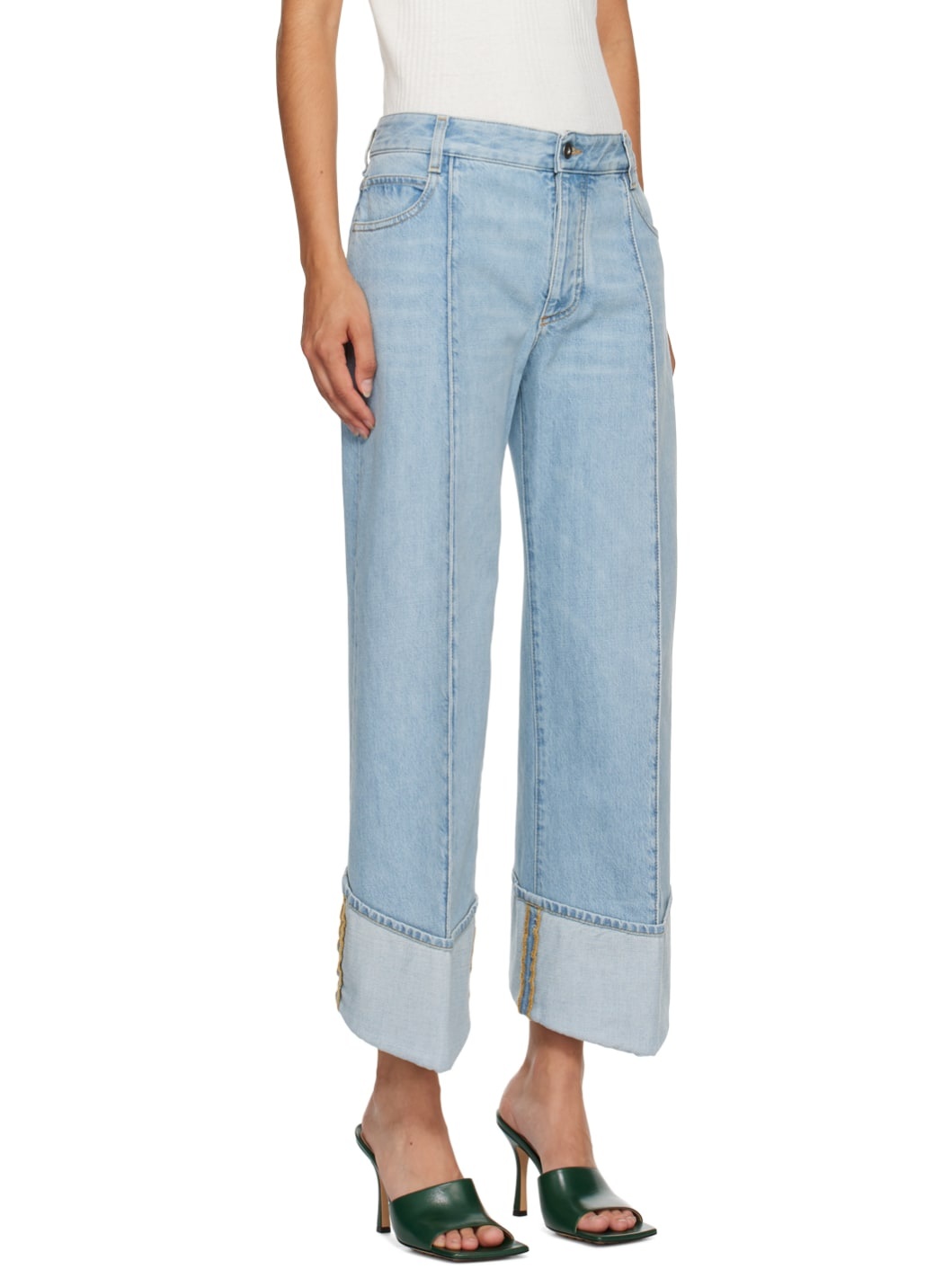 Blue Curved Shape Jeans - 2