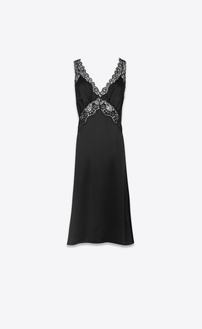 slip dress in silk satin crepe - 1