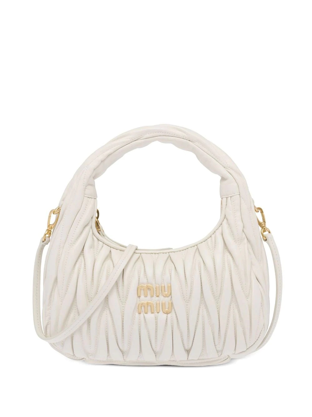 Miu Wander matelassé mini hobo bag - 1