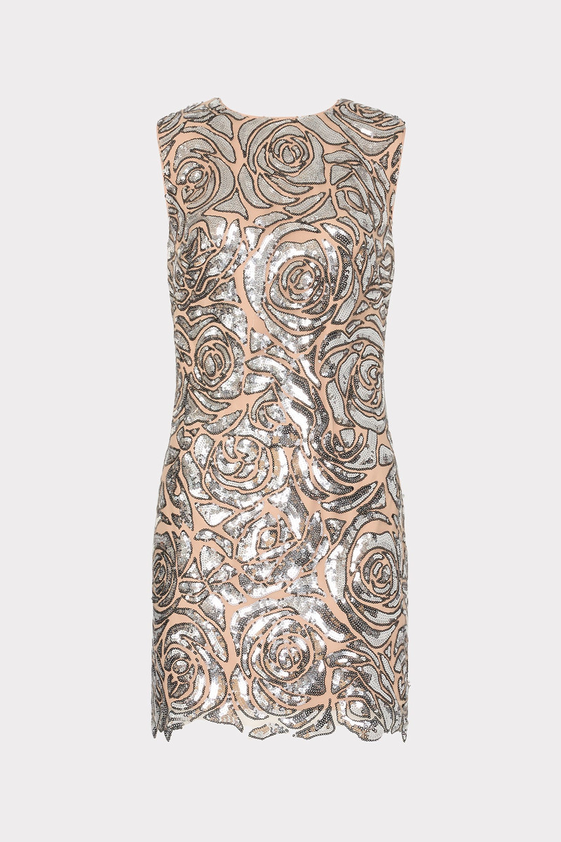 Ivette Rose Sequins Shift Mini Dress 1