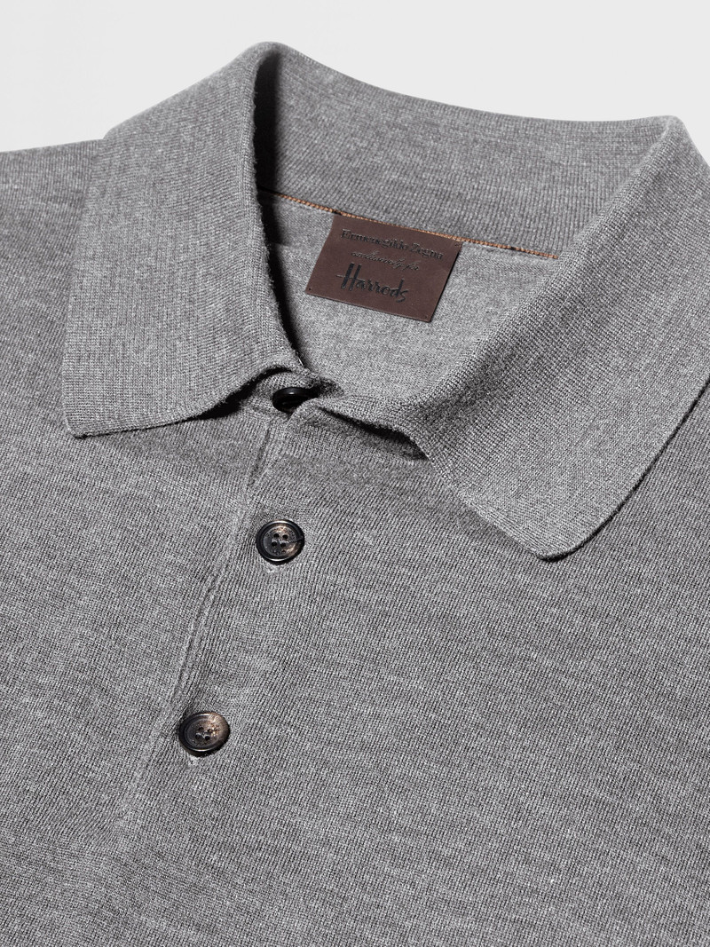 GREY MÉLANGE 12MILMIL12 WOOL POLO SHIRT 4