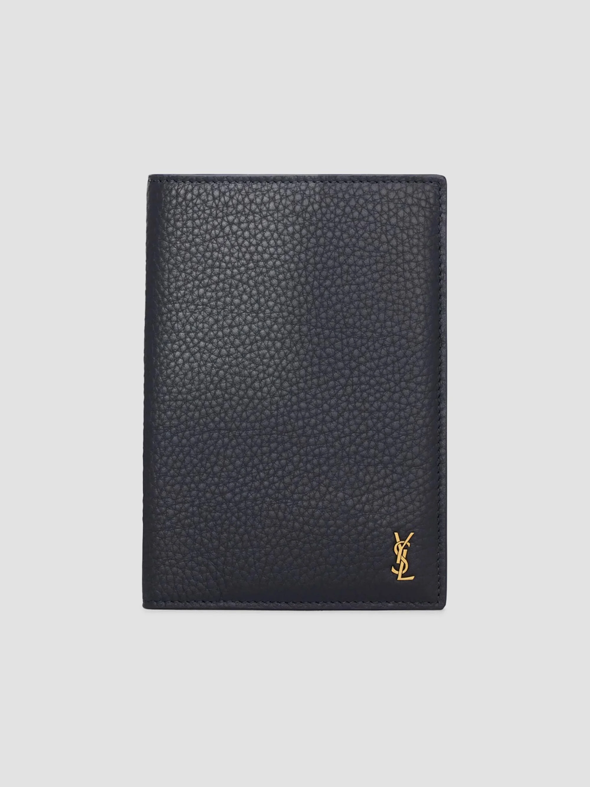 Tiny Cassandre Passport Case in Grained Leather - Midnight Blue - 1