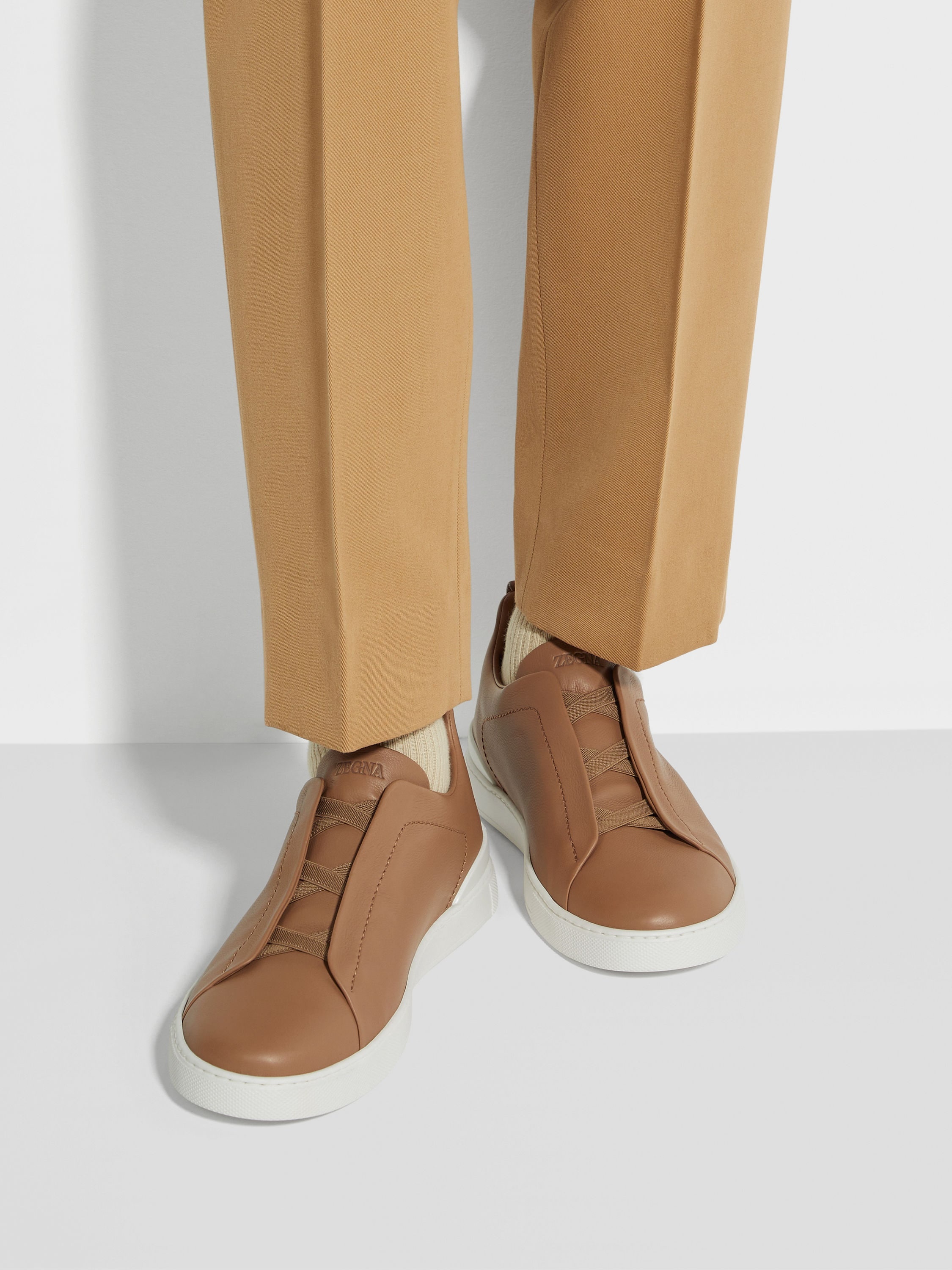 DARK BEIGE SECONDSKIN TRIPLE STITCH™ SNEAKERS - 2