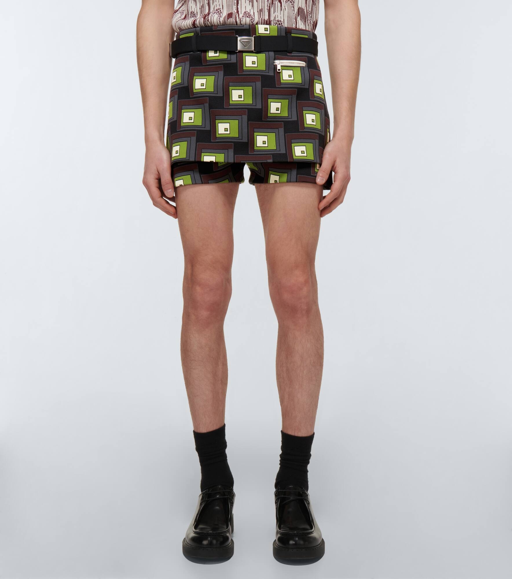 Belted jacquard shorts - 3