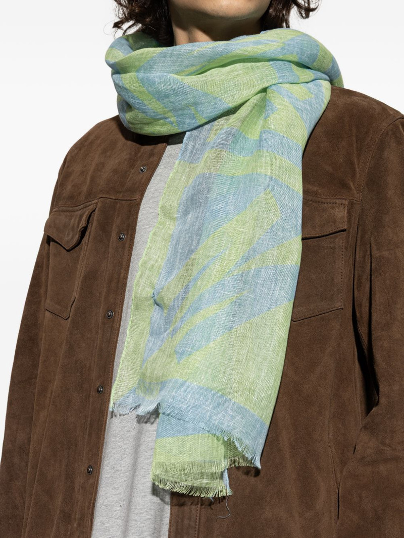 geometric-print linen scarf 5