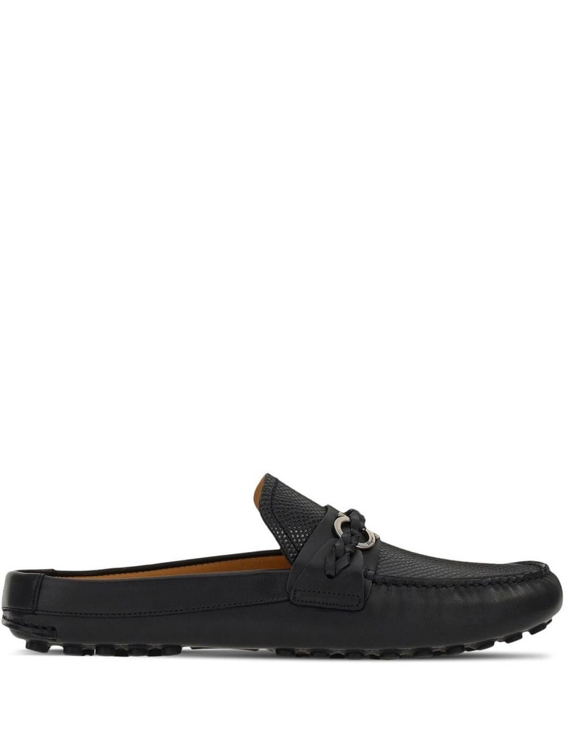 Gancini-plaque driving mules 1