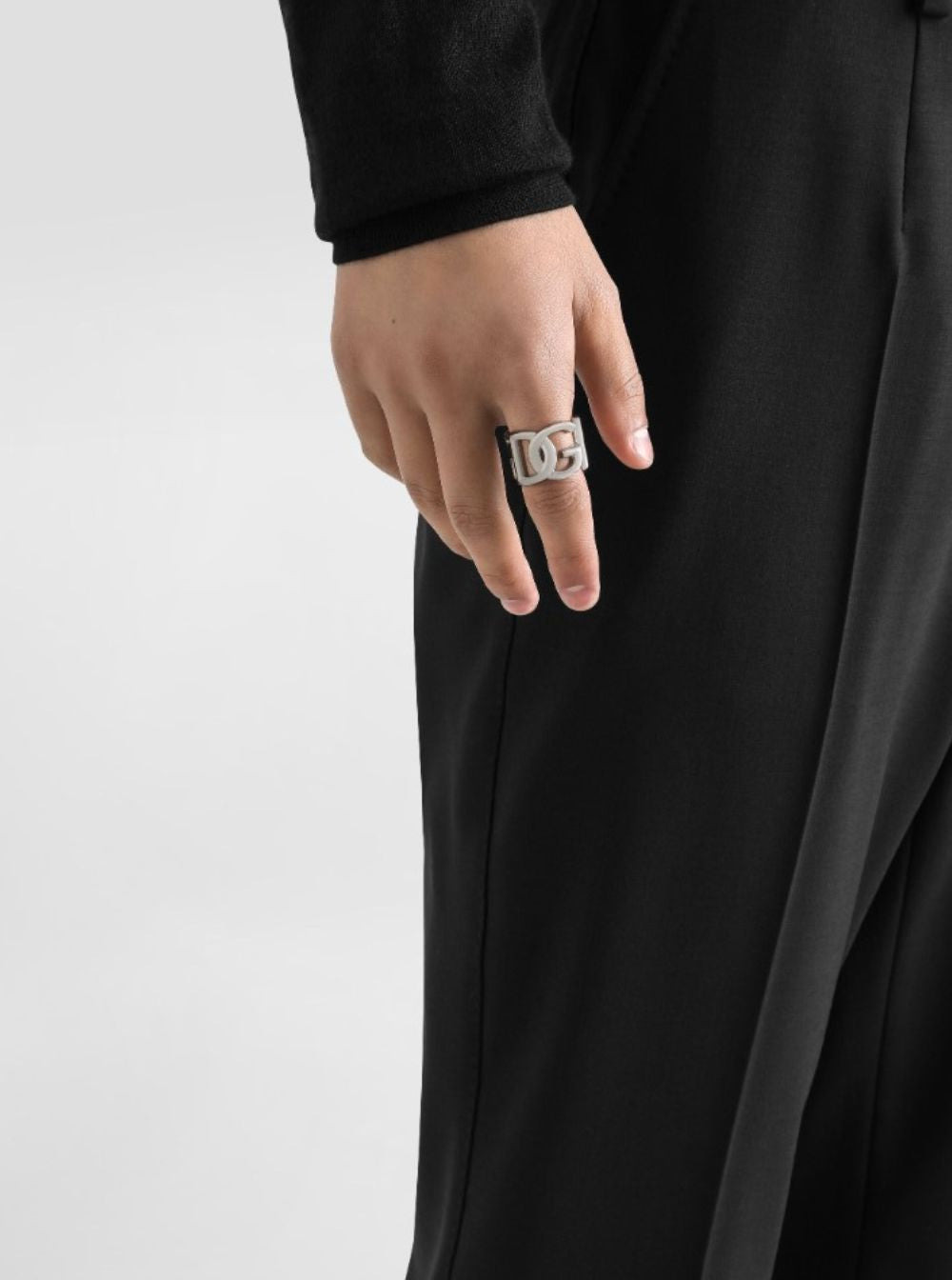 Dolce & Gabbana Men Silver-Tone Chunky Logo Ring In Brass Man - 4
