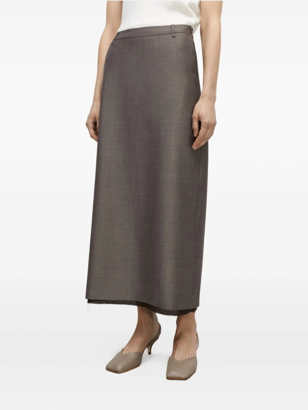 frayed maxi skirt - 1